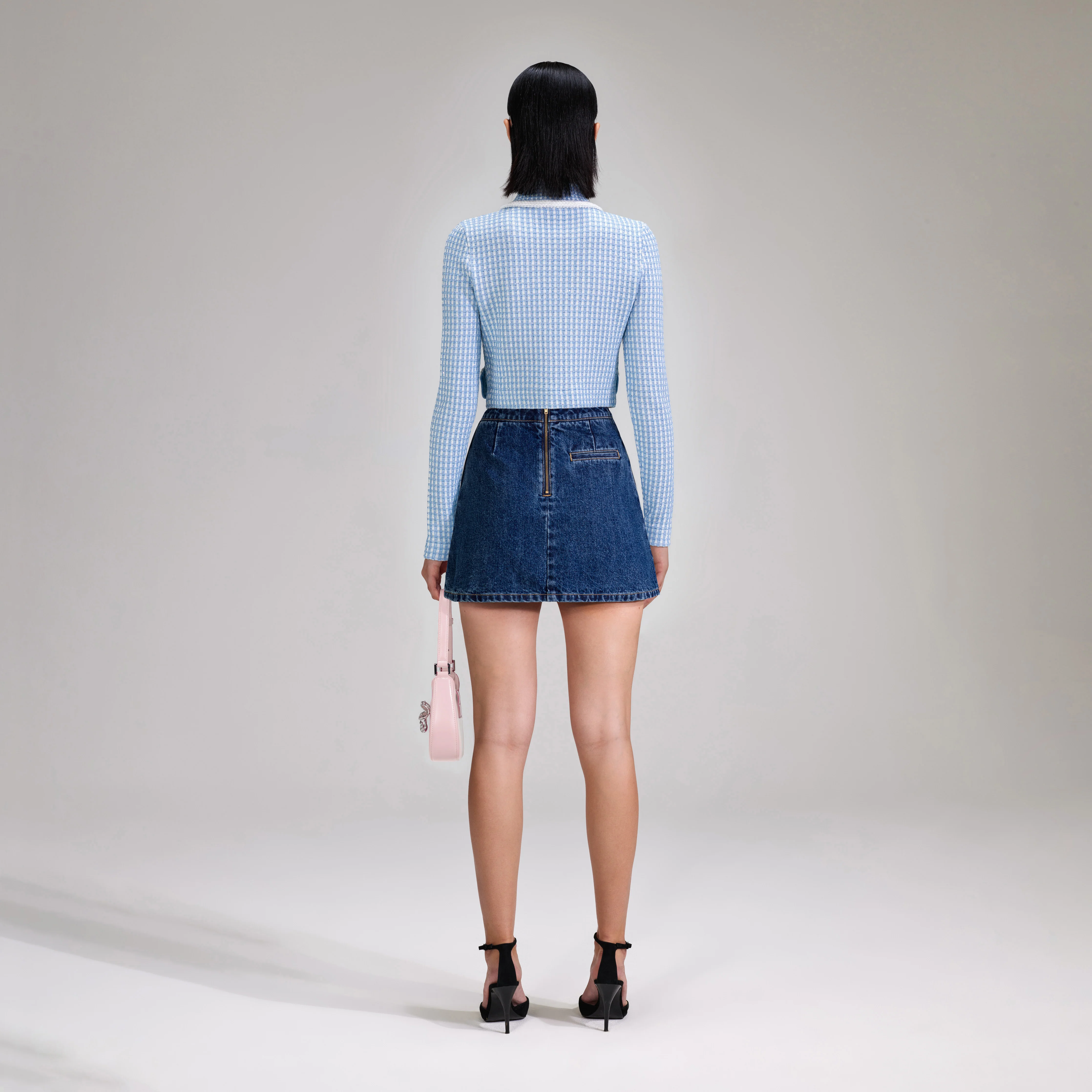 Blue Lurex Knitted Cardigan - Image 3