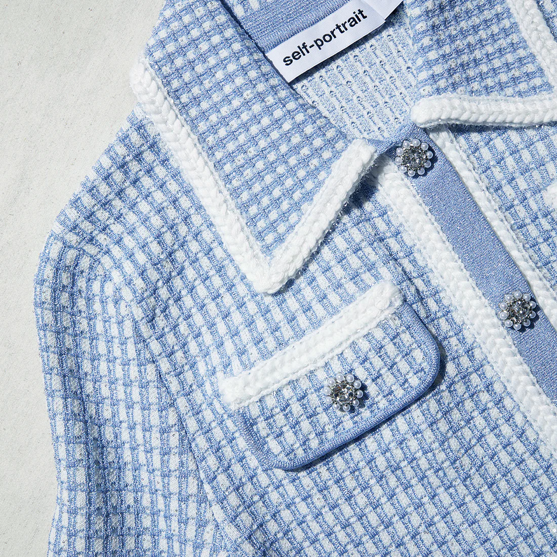 Blue Lurex Knitted Cardigan - Image 4