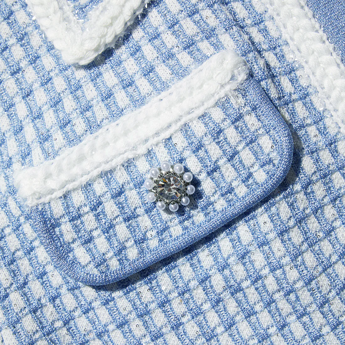 Blue Lurex Knitted Cardigan - Image 5