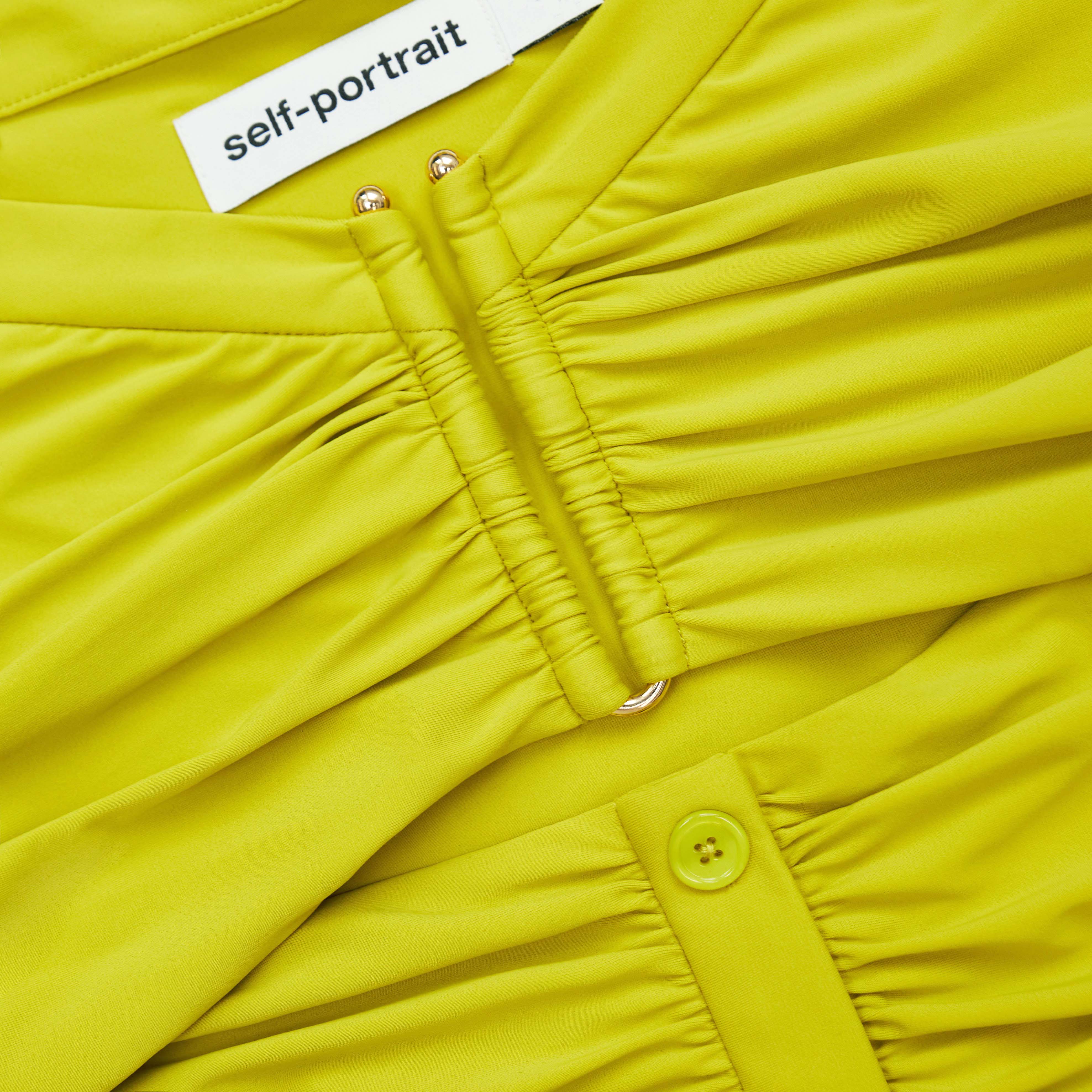 Chartreuse Off Shoulder Mini Dress - Image 5