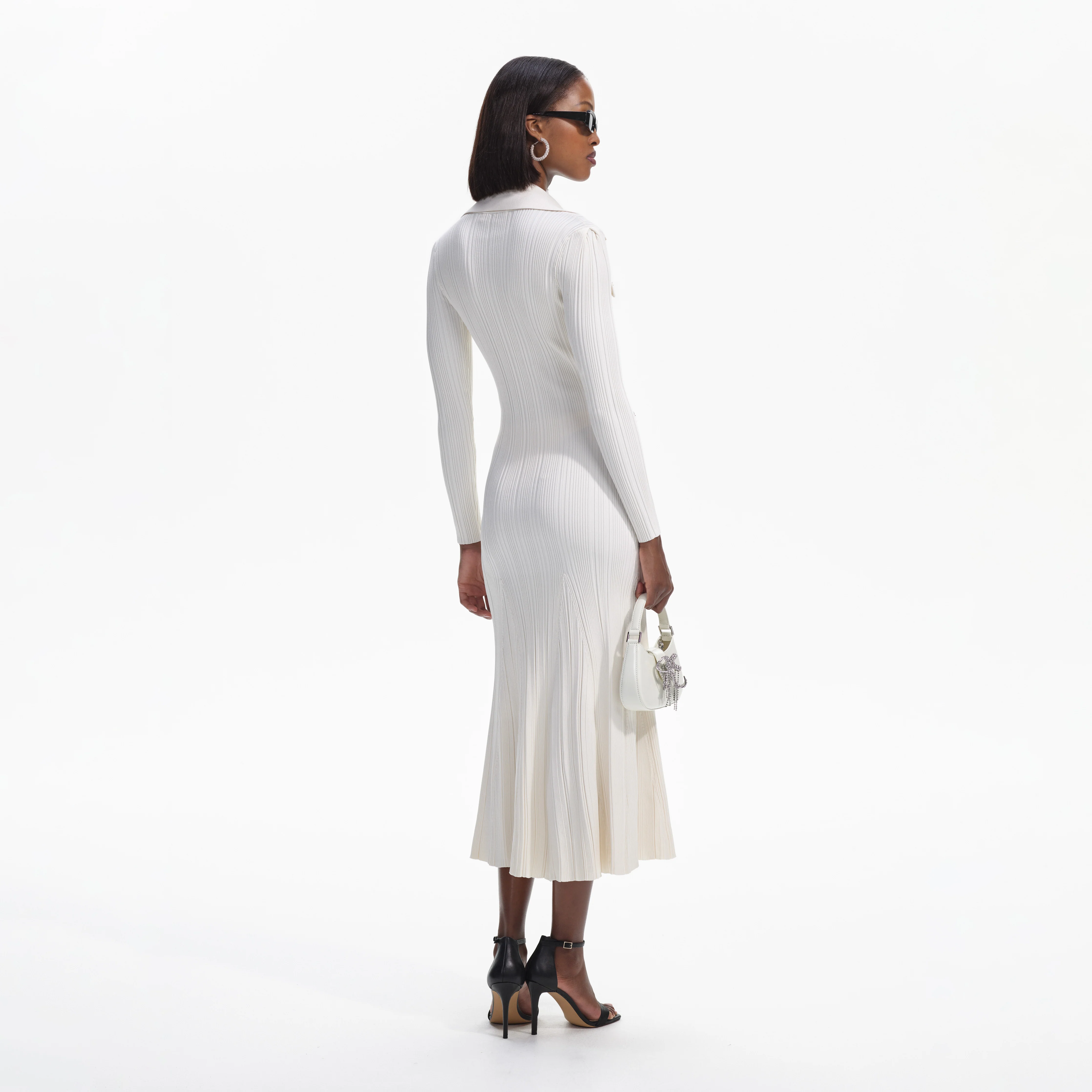 Cream Knit Midi Dress - Image 3