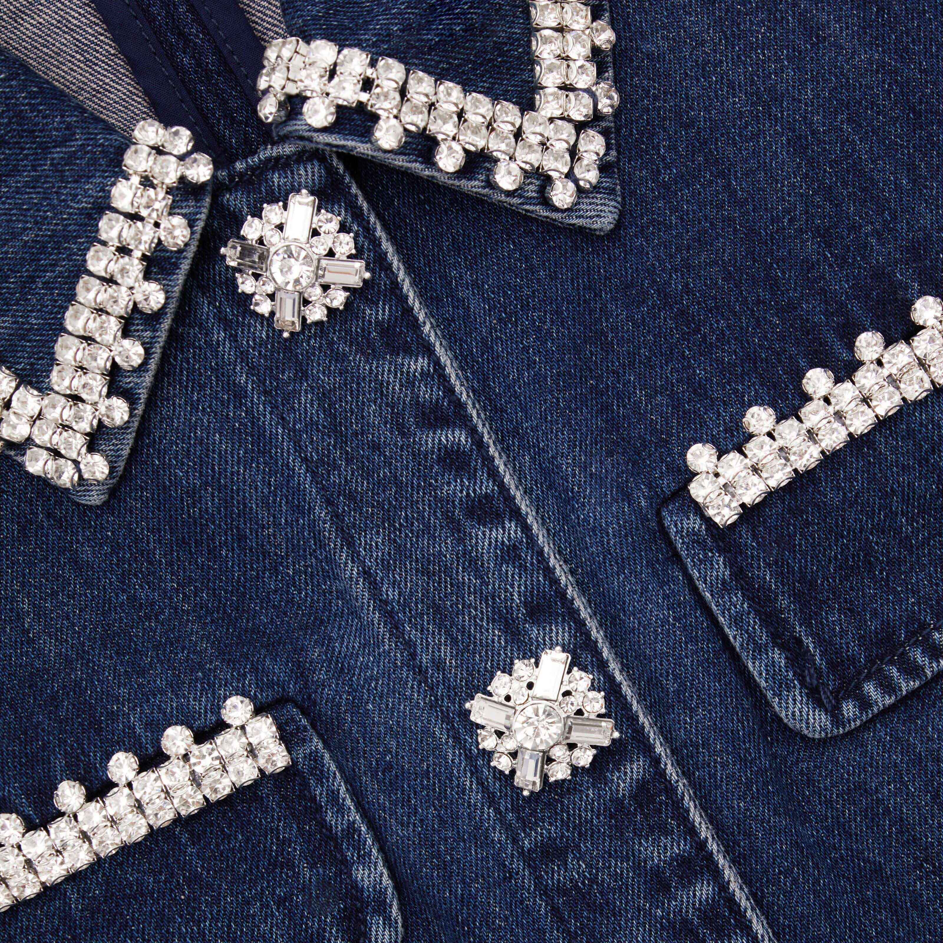 Denim Collared Mini Dress - Image 5
