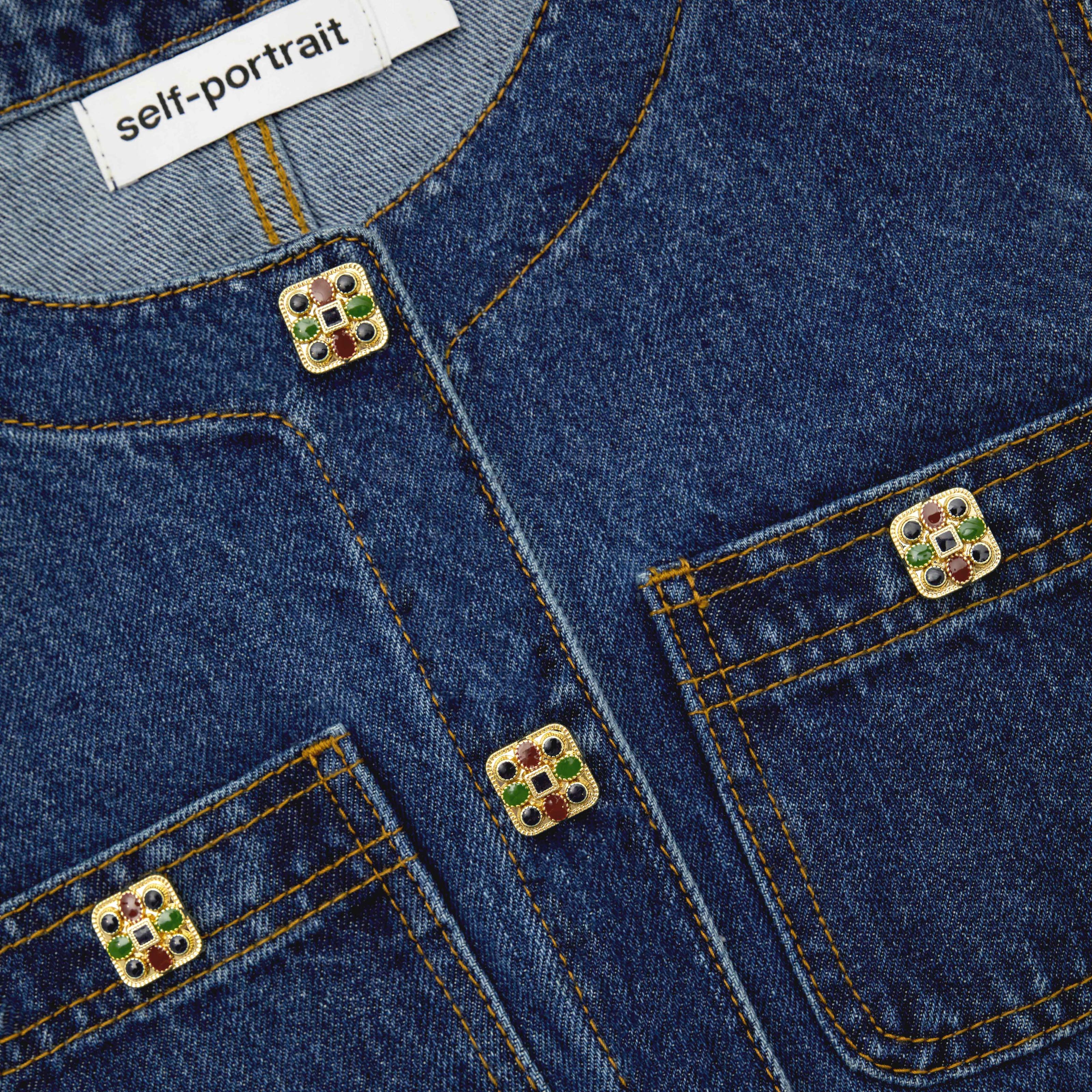 Denim Short Sleeve Crop Top - Image 5
