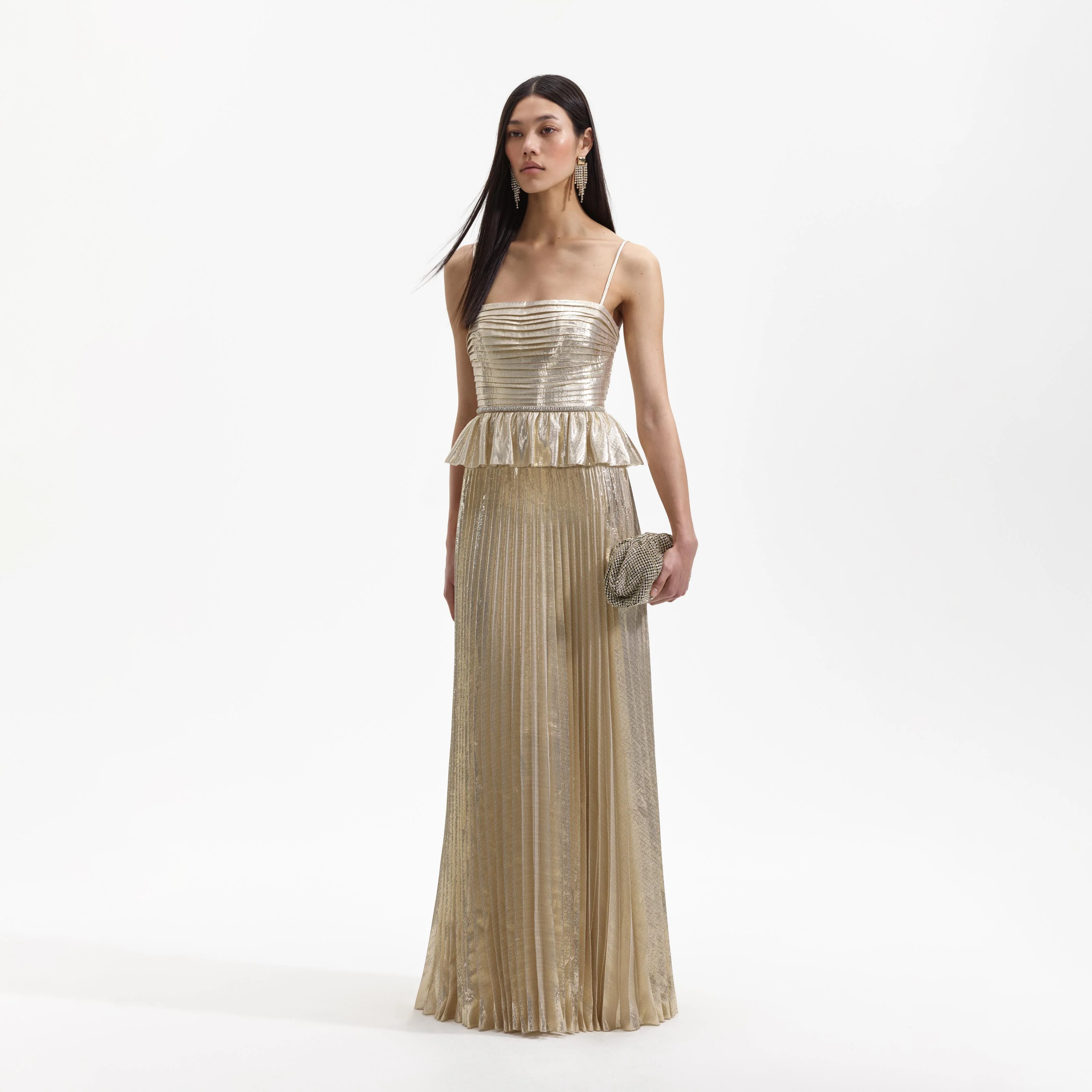 Gold Metallic Maxi Dress - Image 2