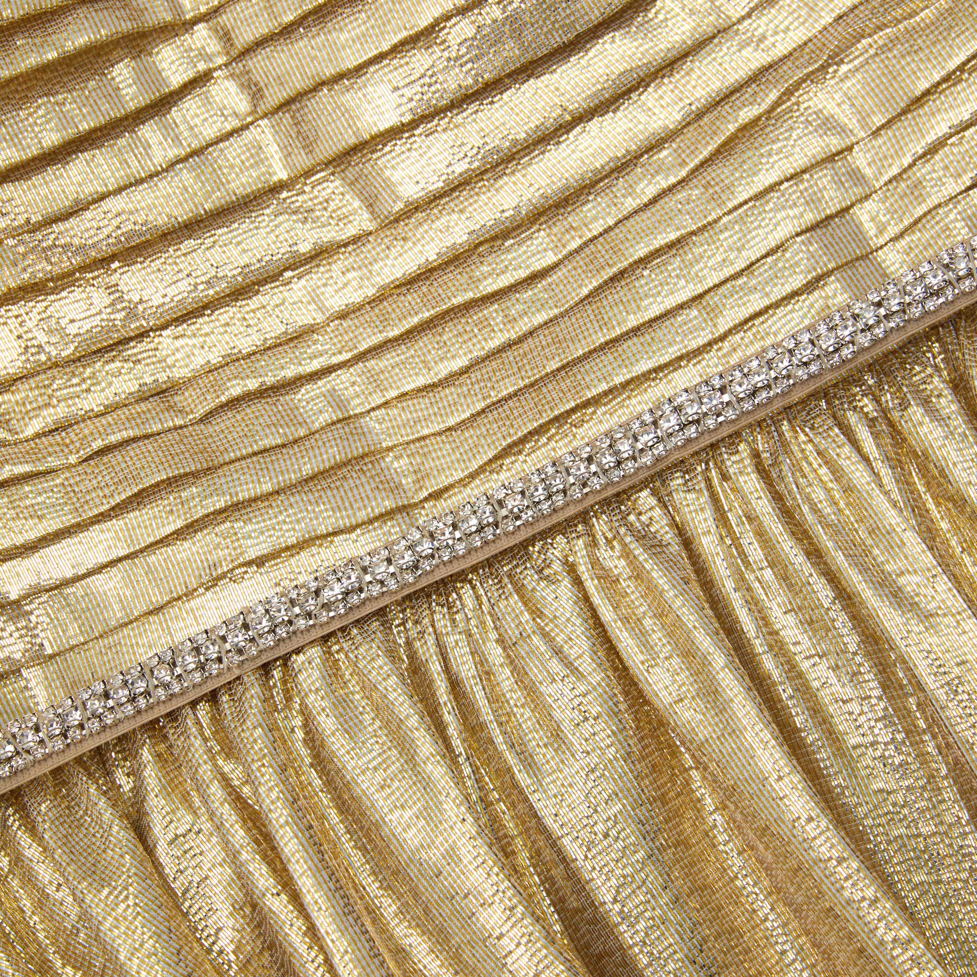 Gold Metallic Maxi Dress - Image 5