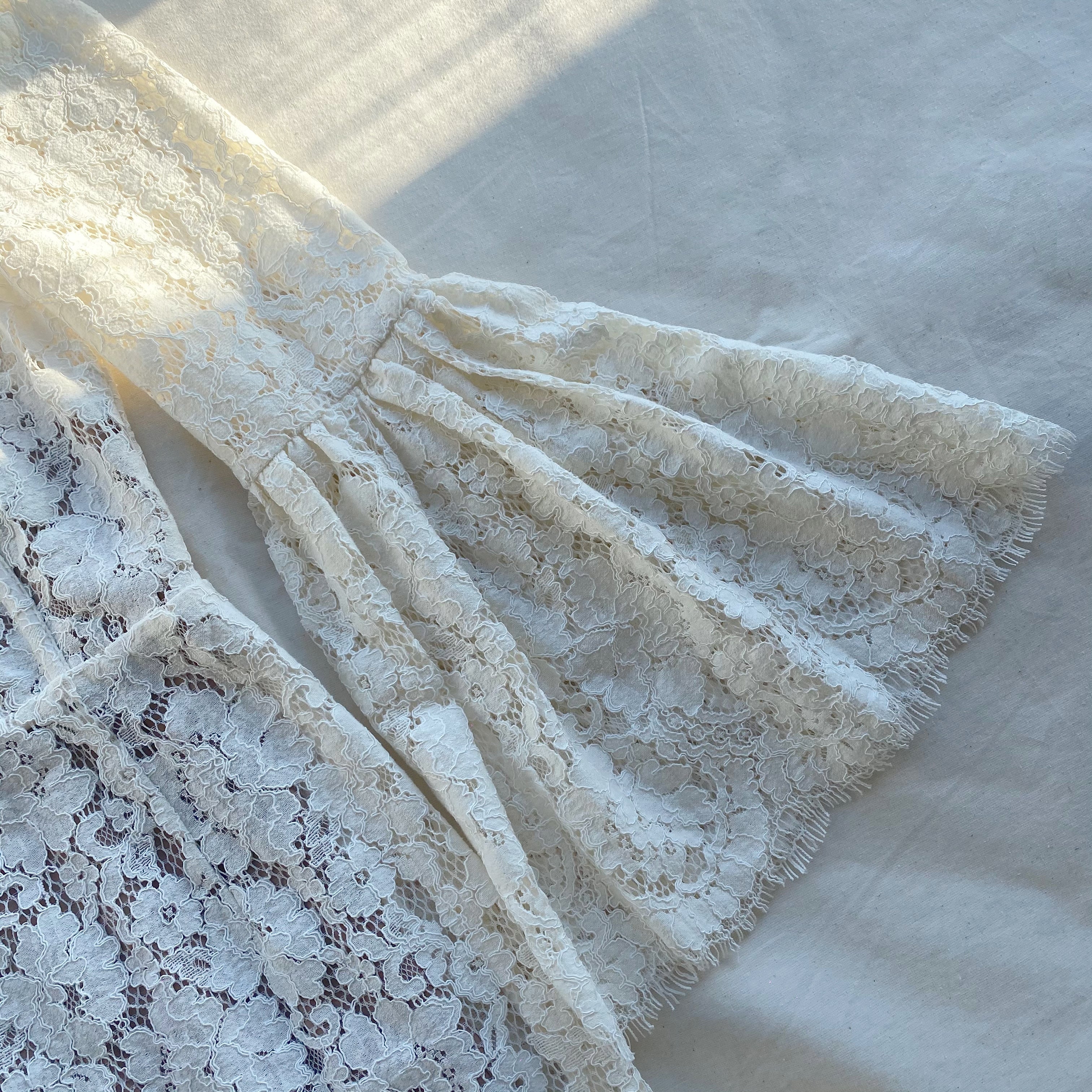 Ivory Cotton Lace Midi Dress - Image 5