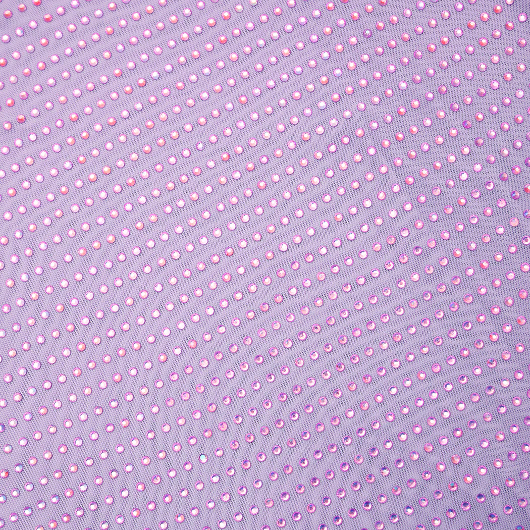 Lilac Rhinestone Mesh Midi Skirt - Image 4