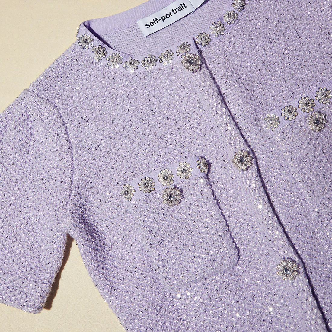 Lilac Sequin Knit Mini Dress - Image 4