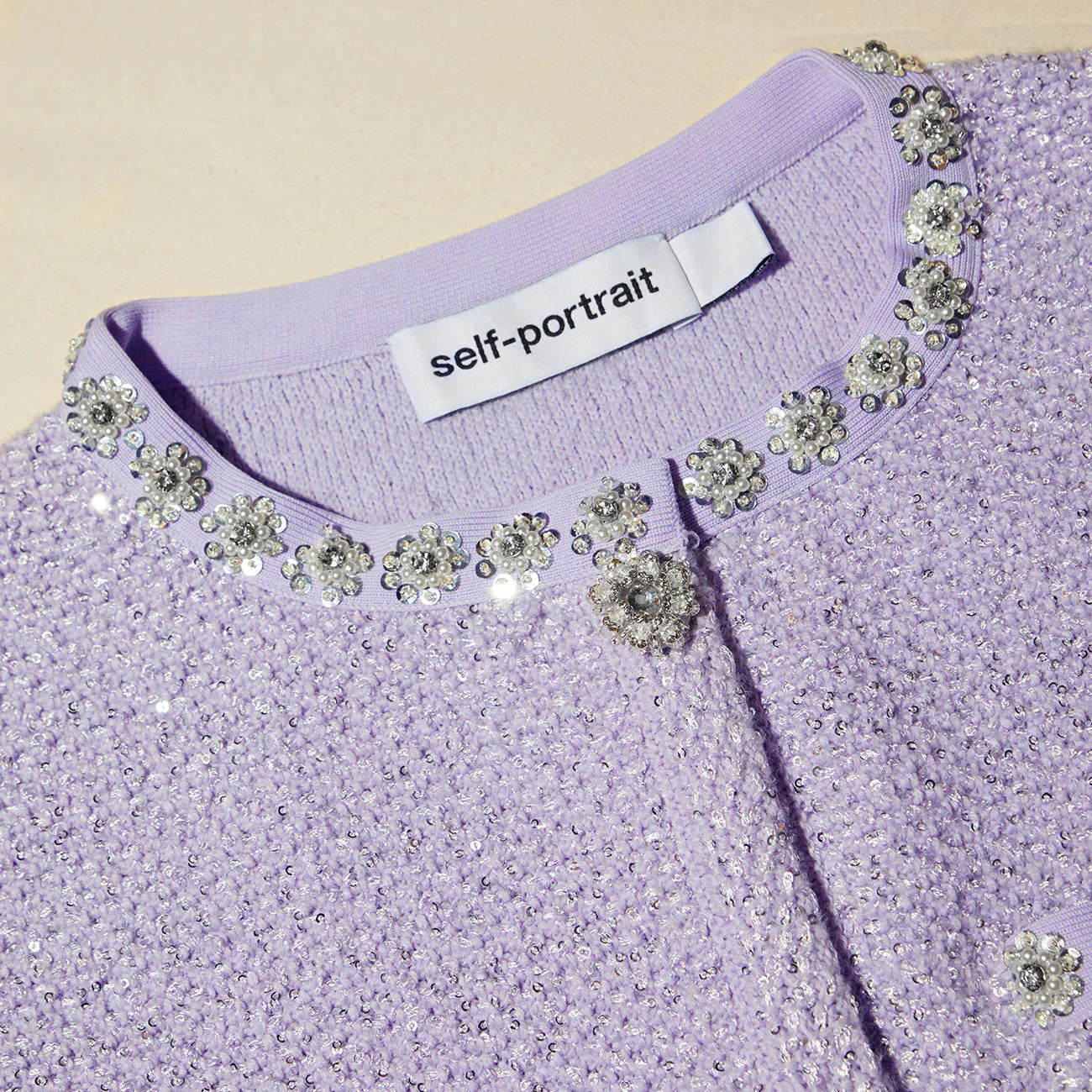 Lilac Sequin Knit Mini Dress - Image 5