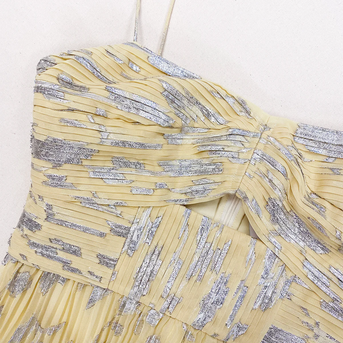 Metallic Jacquard Midi Dress - Image 4