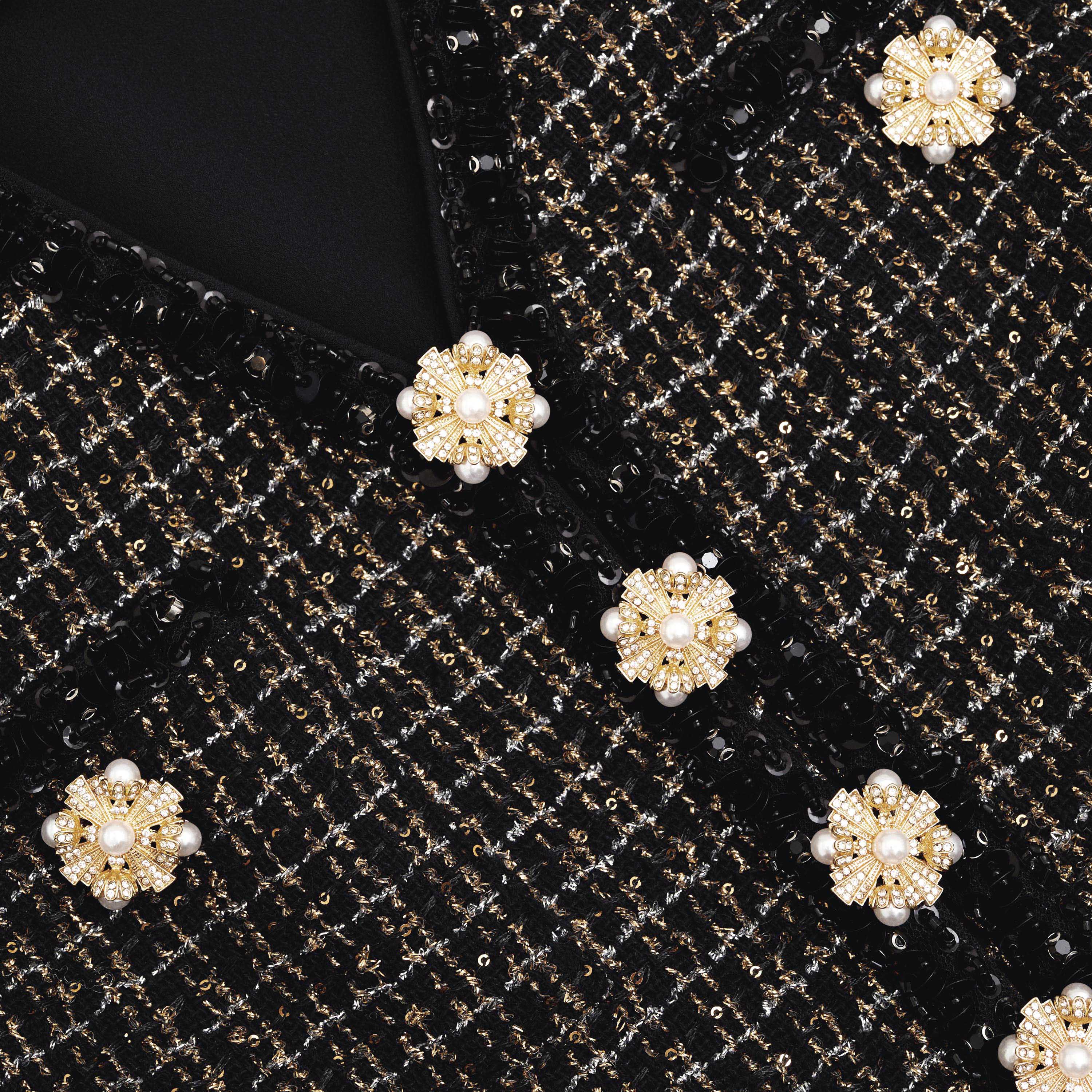 Black Boucle Chiffon Midi Dress - Image 5