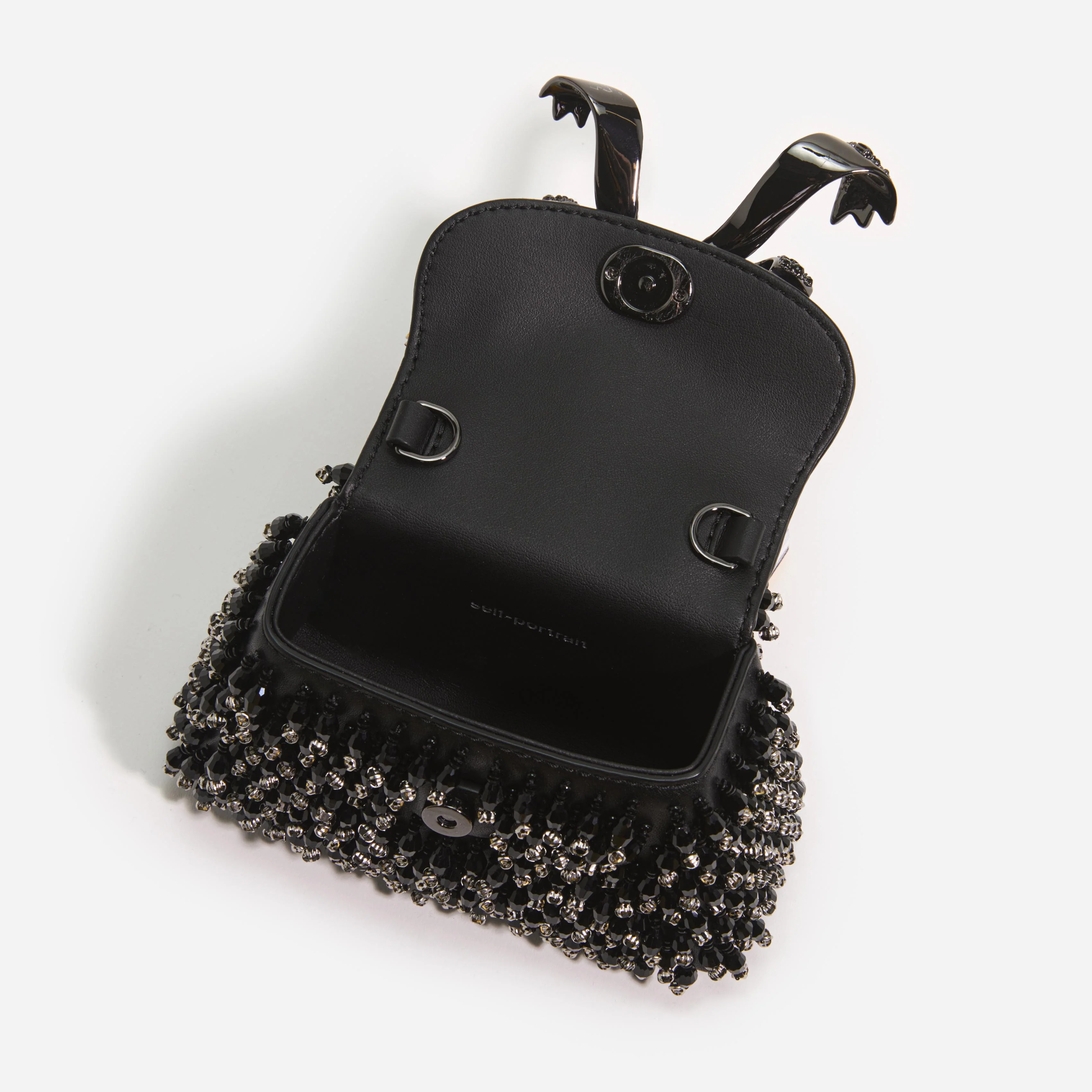 Black Embellished Micro Bow Bag - Image 5