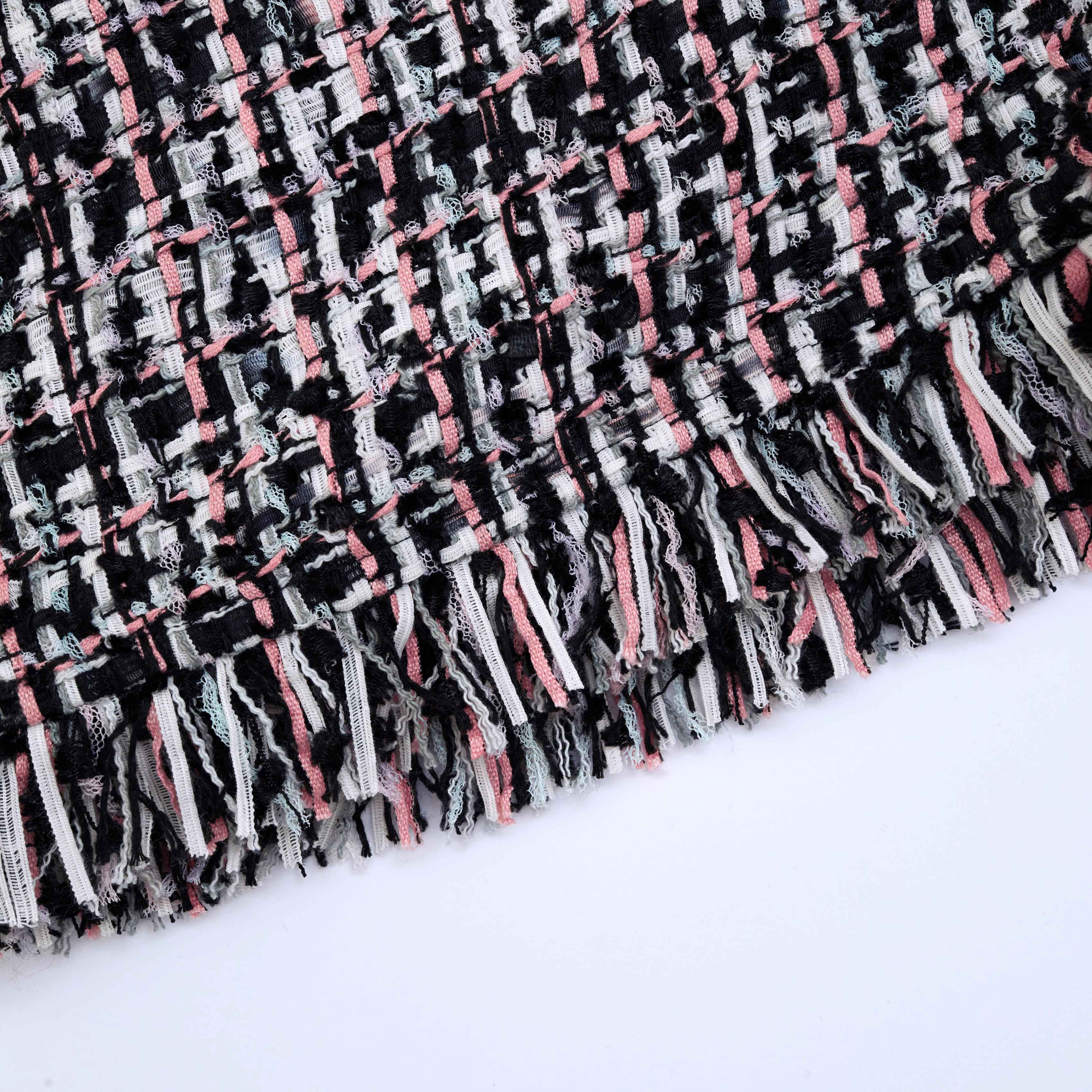 Black Fringed Boucle Short - Image 5