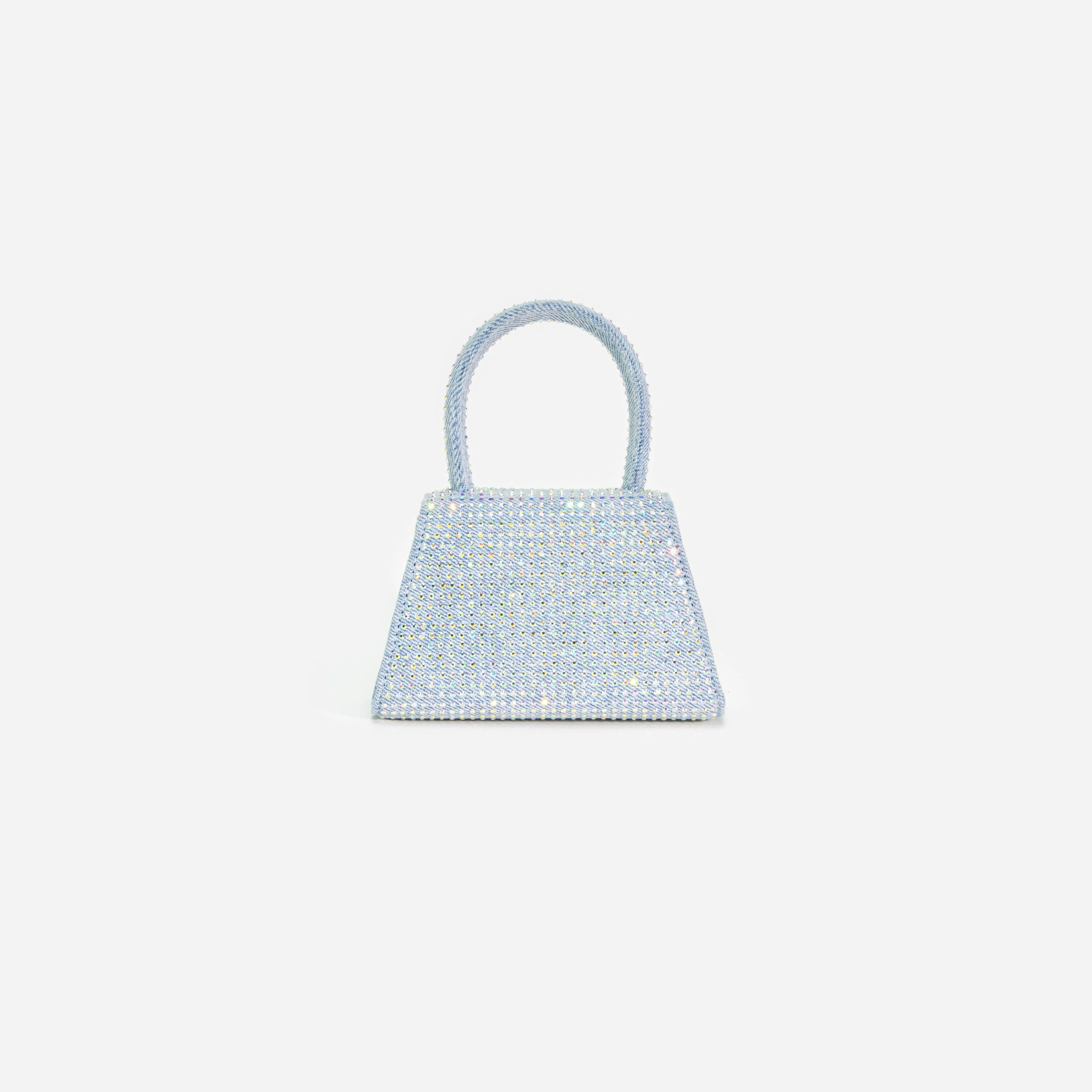 Blue Rhinestone Denim Micro Bow Bag - Image 3