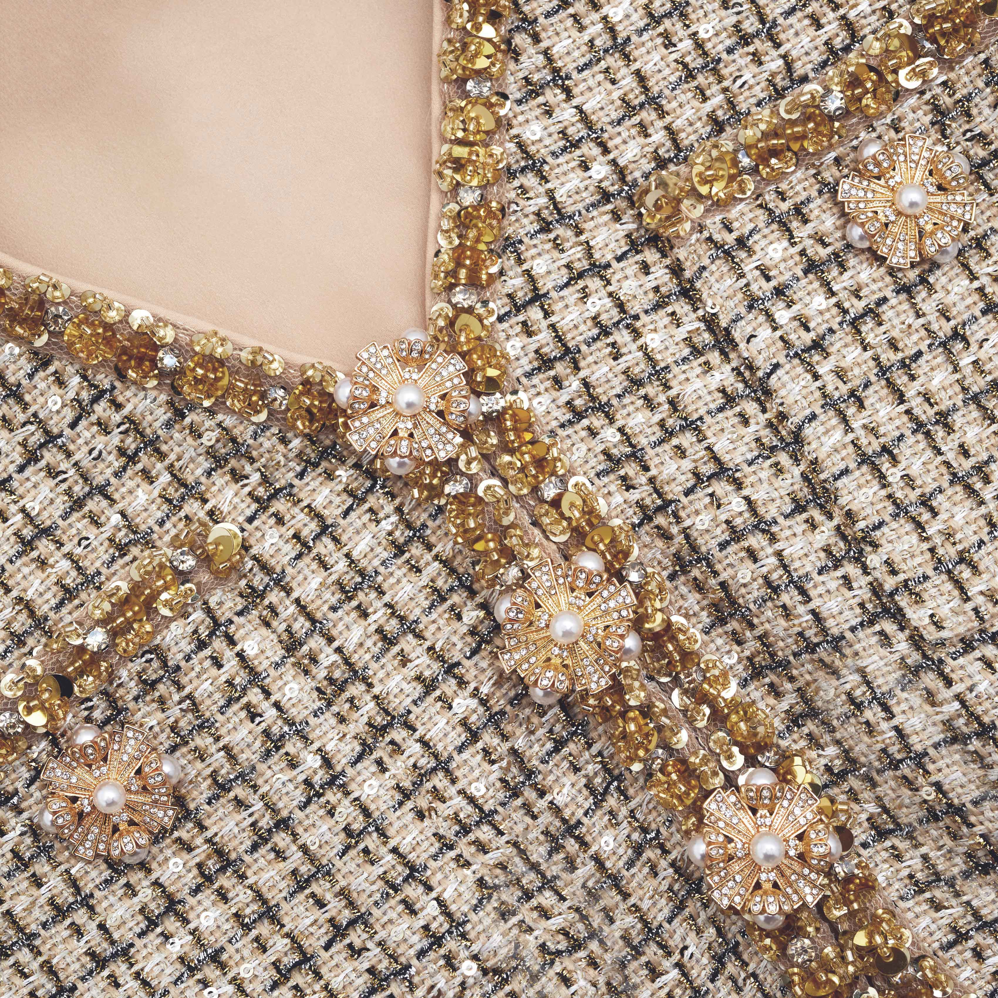 Gold Boucle Midi Dress - Image 5
