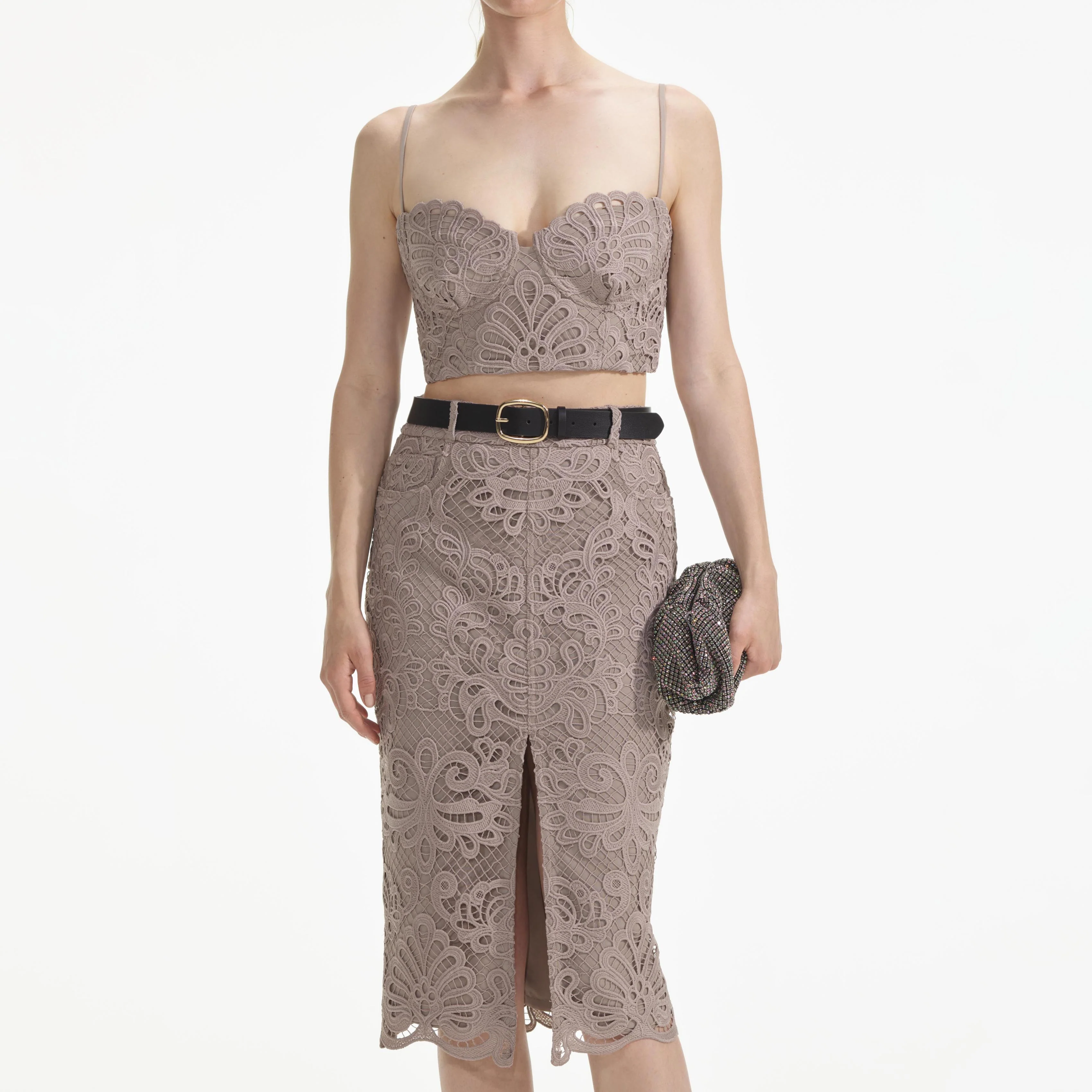 Guipure Lace Midi Skirt - Image 4