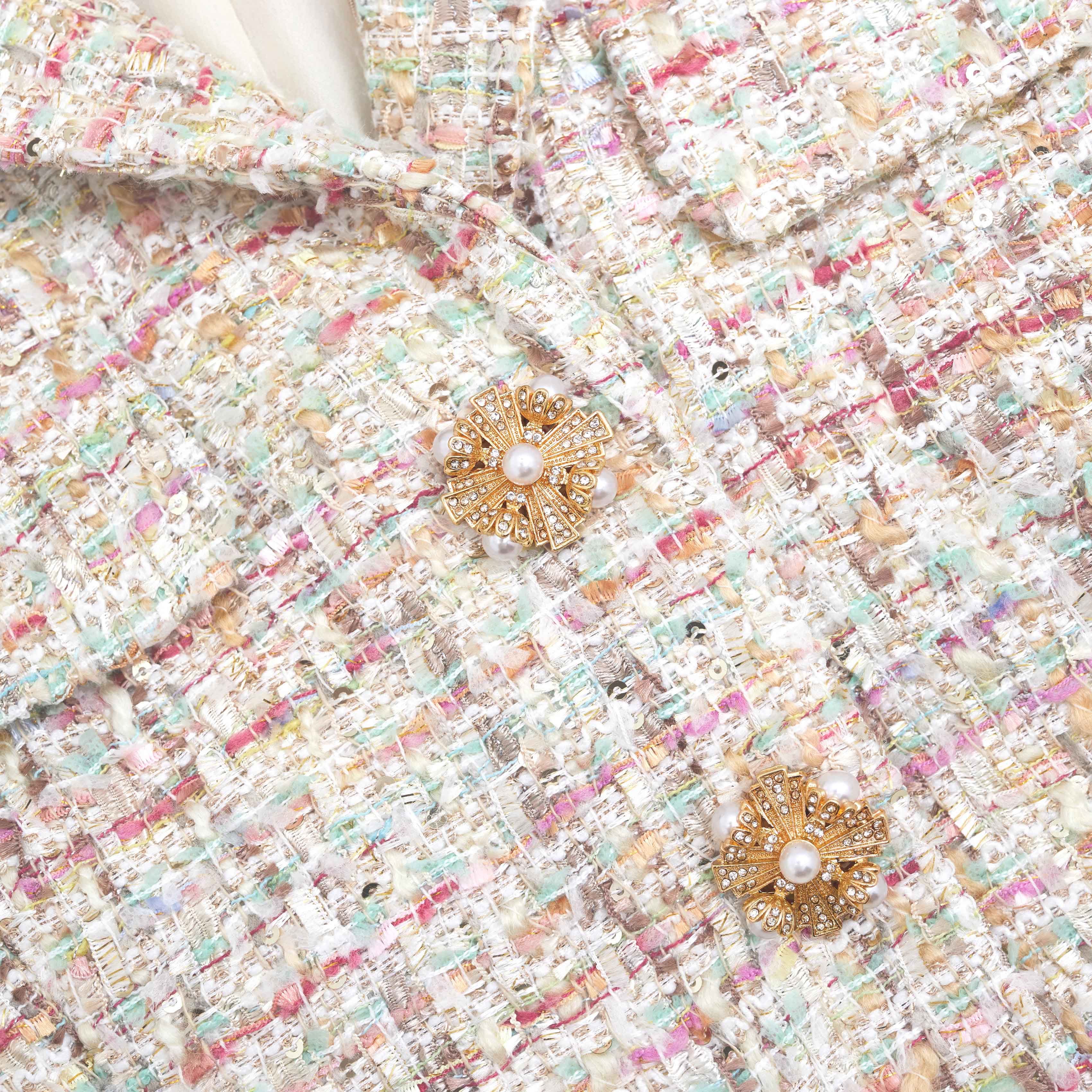 Pastel Boucle Tailored Mini Dress - Image 5