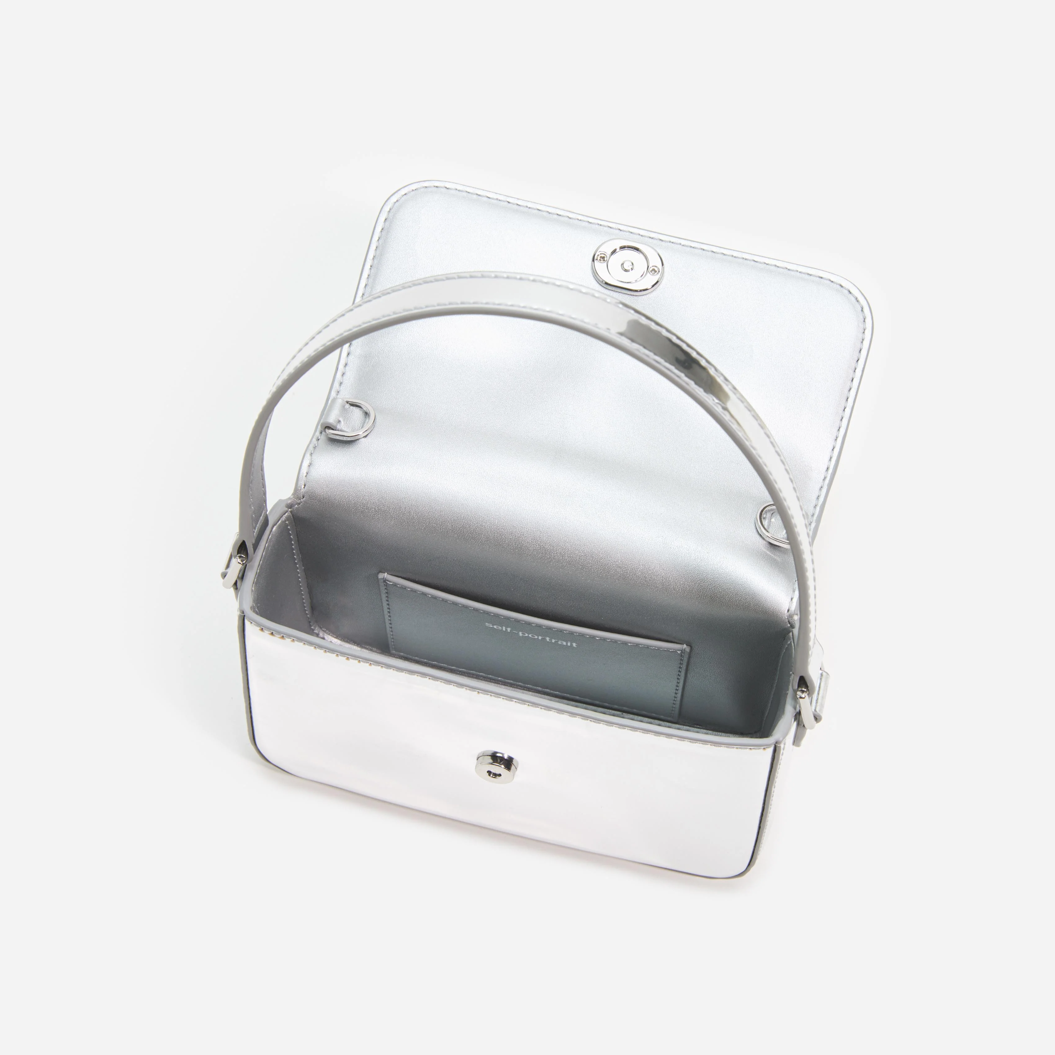 Silver Leather Micro Bag - Image 4