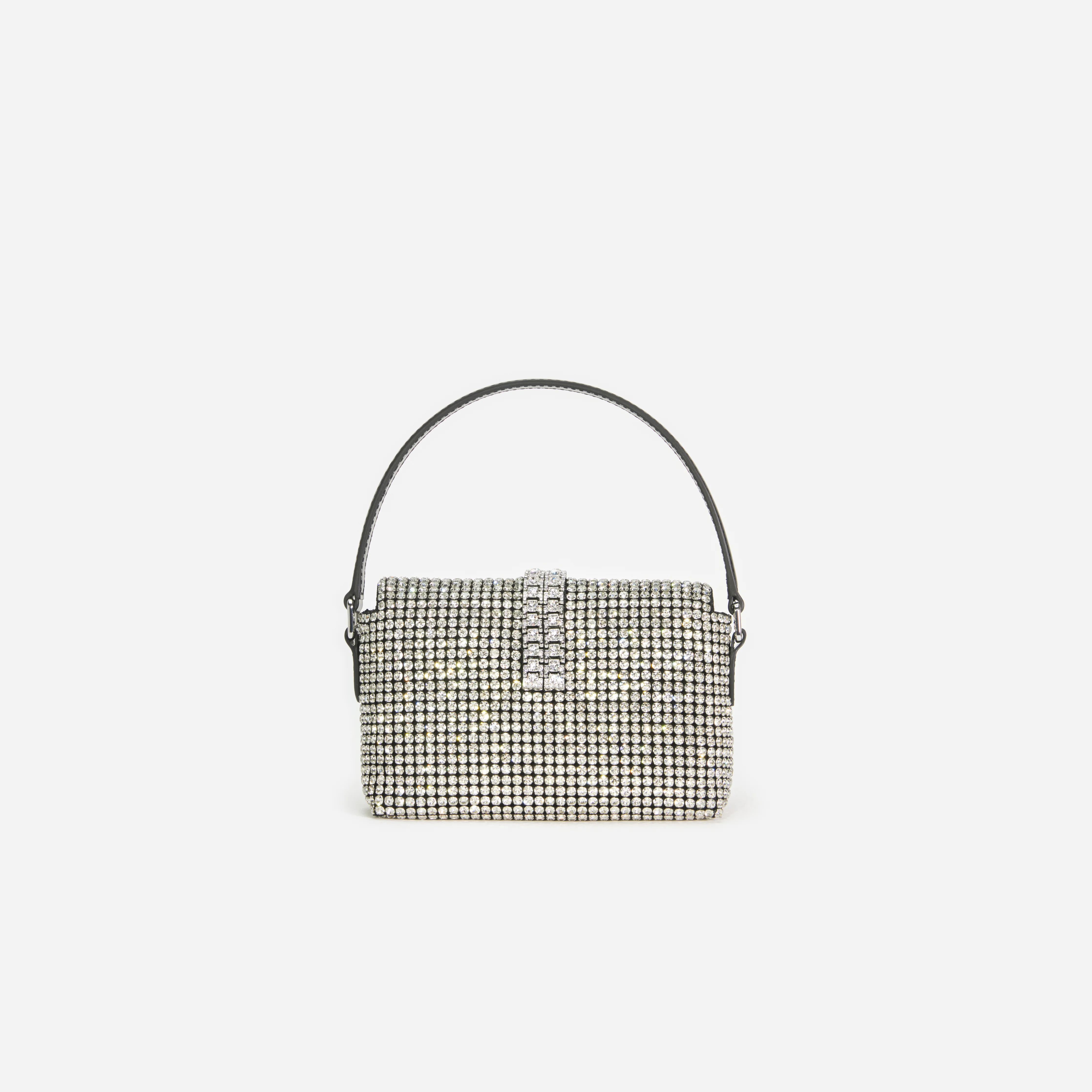 Silver Rhinestone Chainmail Micro Bag - Image 3