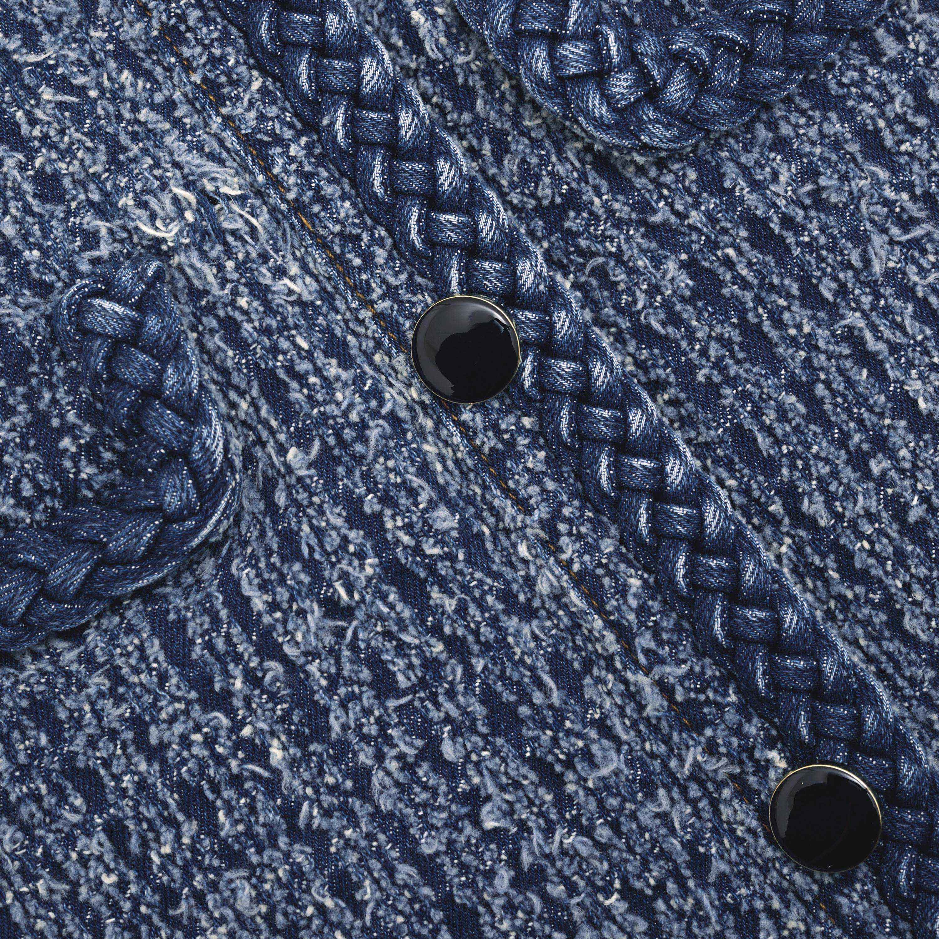 Textured Denim Short Sleeve Mini Dress - Image 5