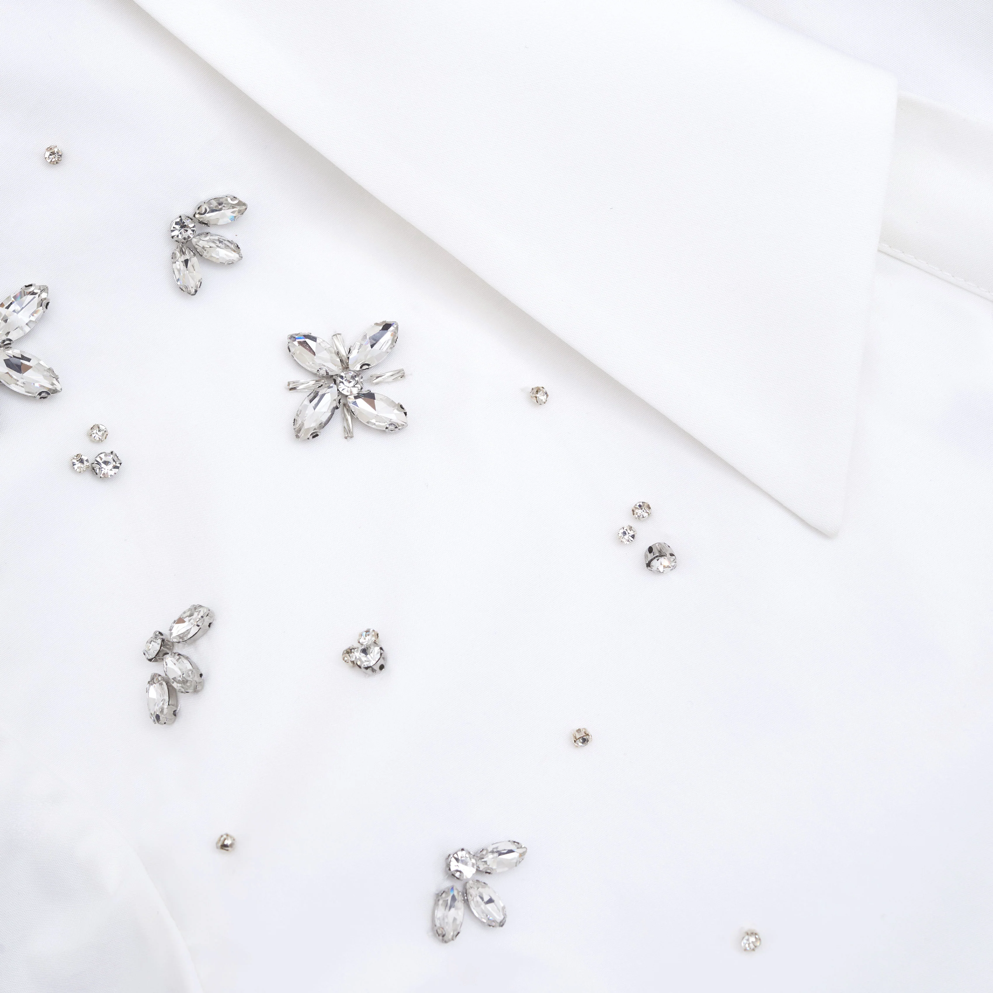 White Cotton Embellished Mini Dress - Image 5