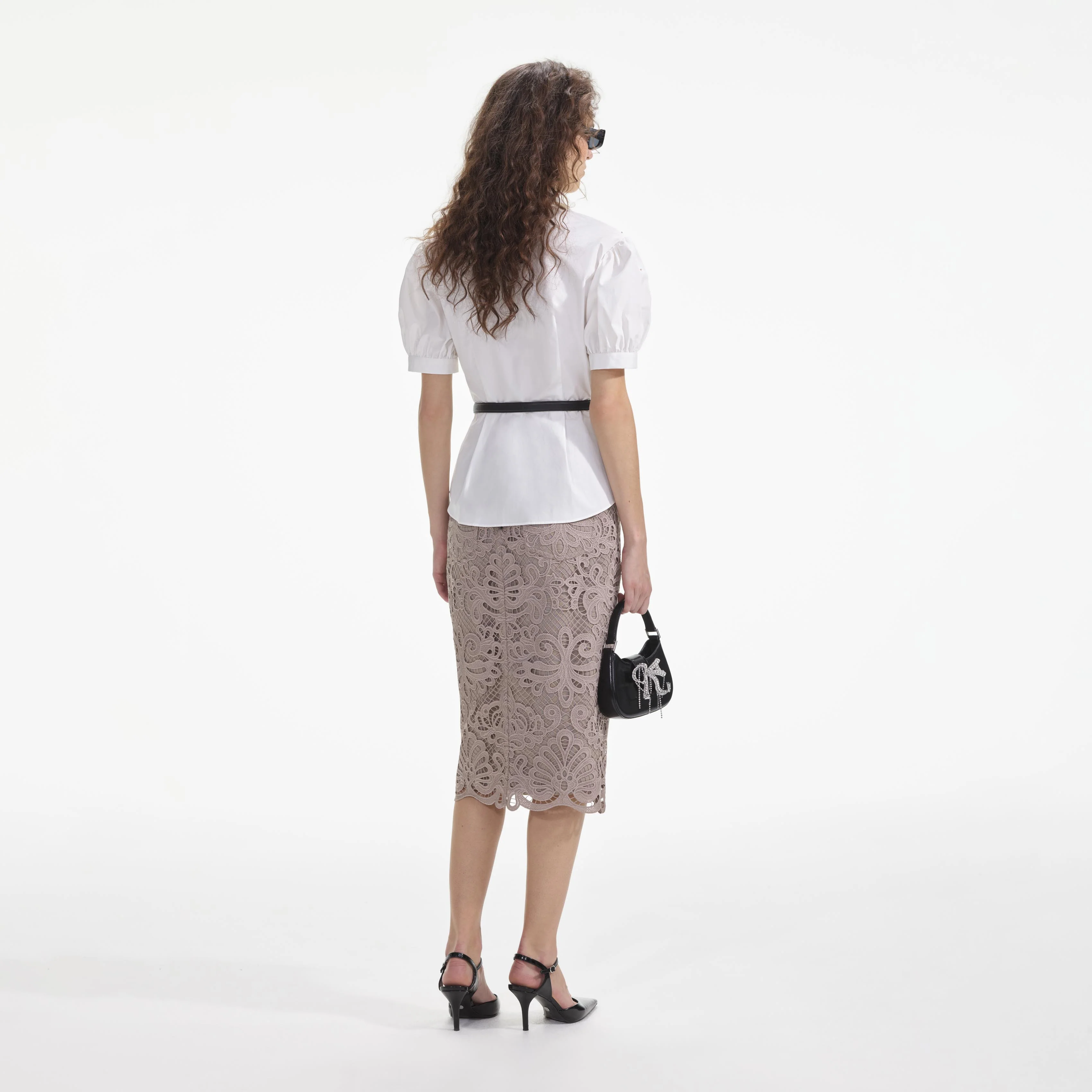 White Cotton Embellished Top - Image 3