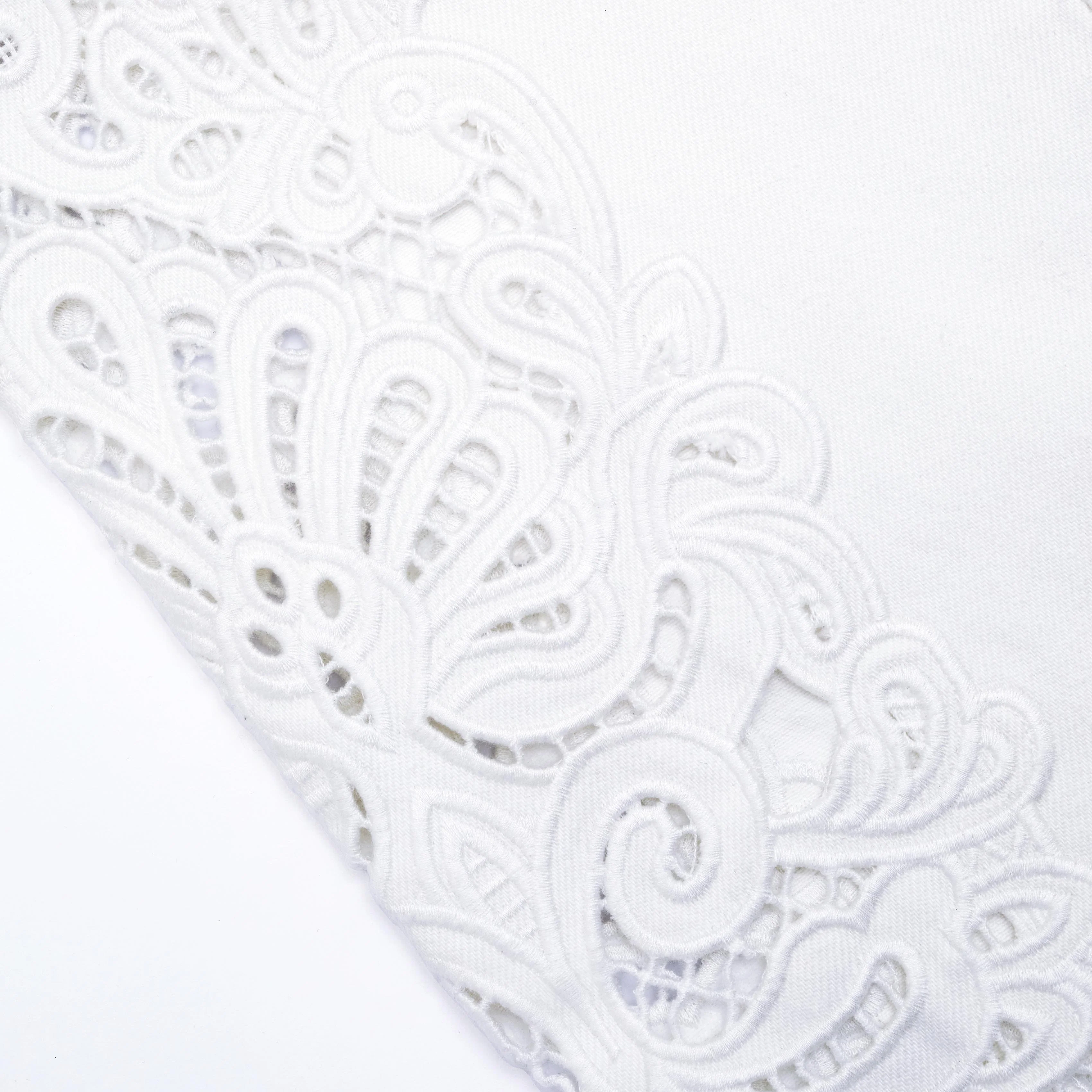 White Cutwork Denim Jeans - Image 5