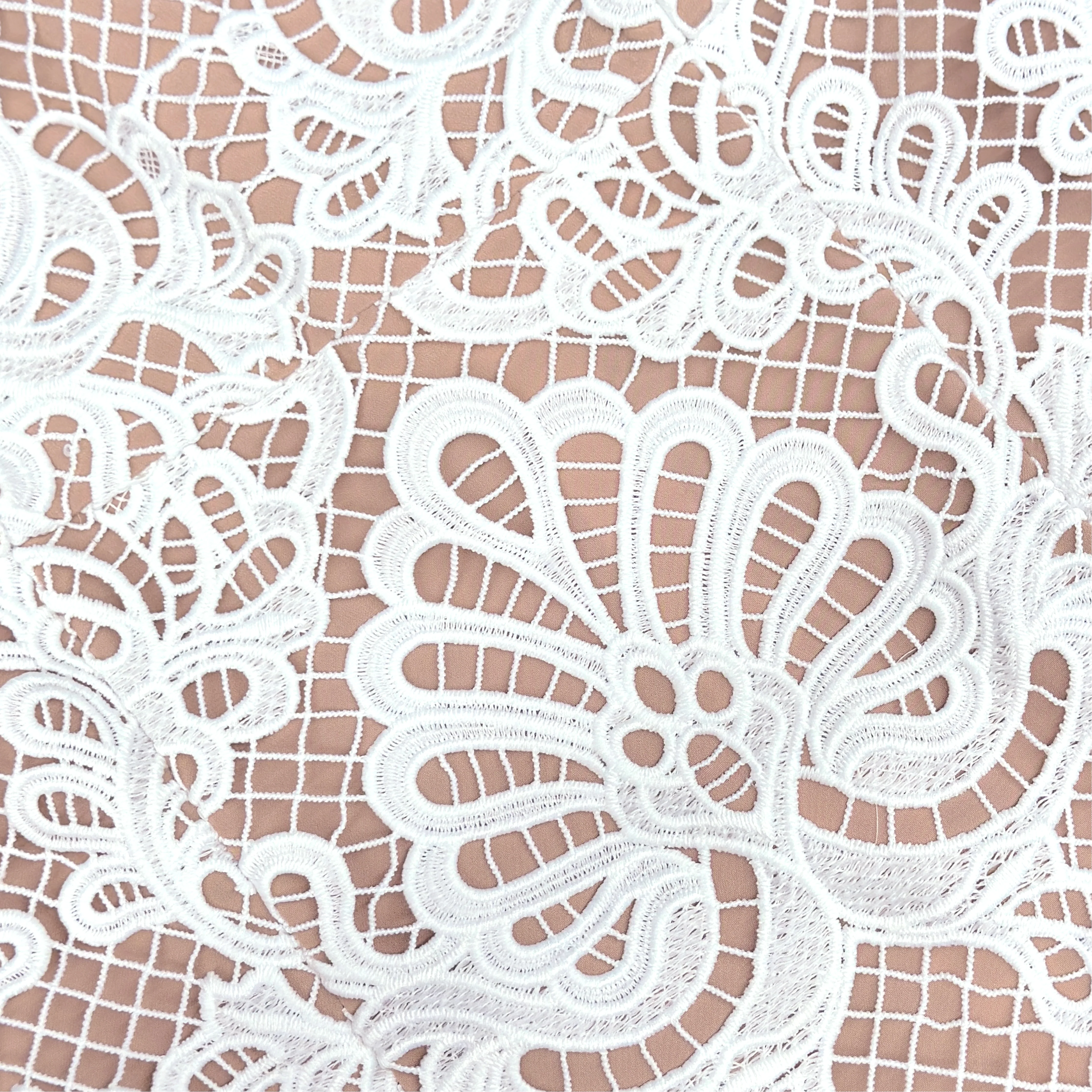 White Guipure Lace Mini Dress - Image 5