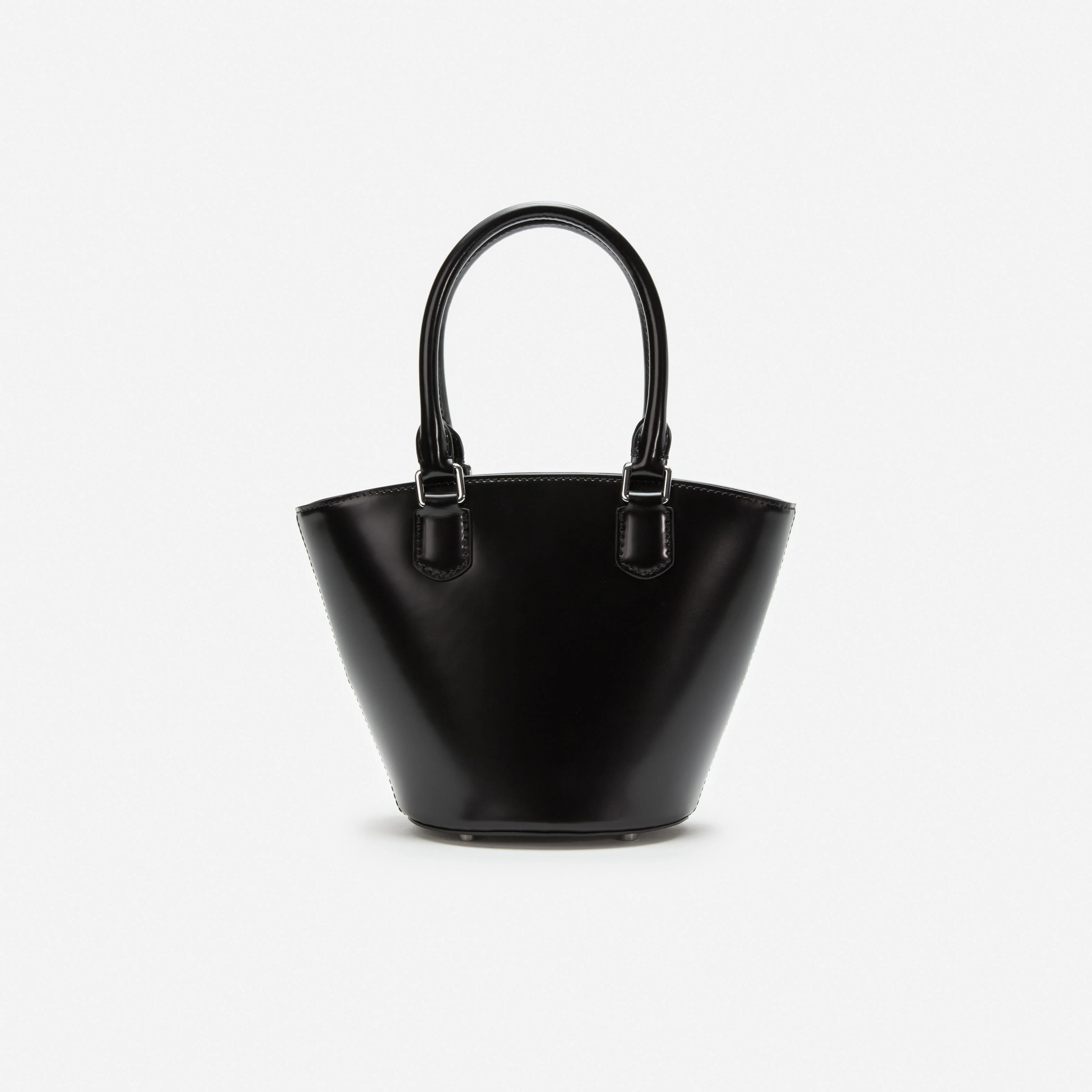 Black Leather Charm Tote Bag - Image 3