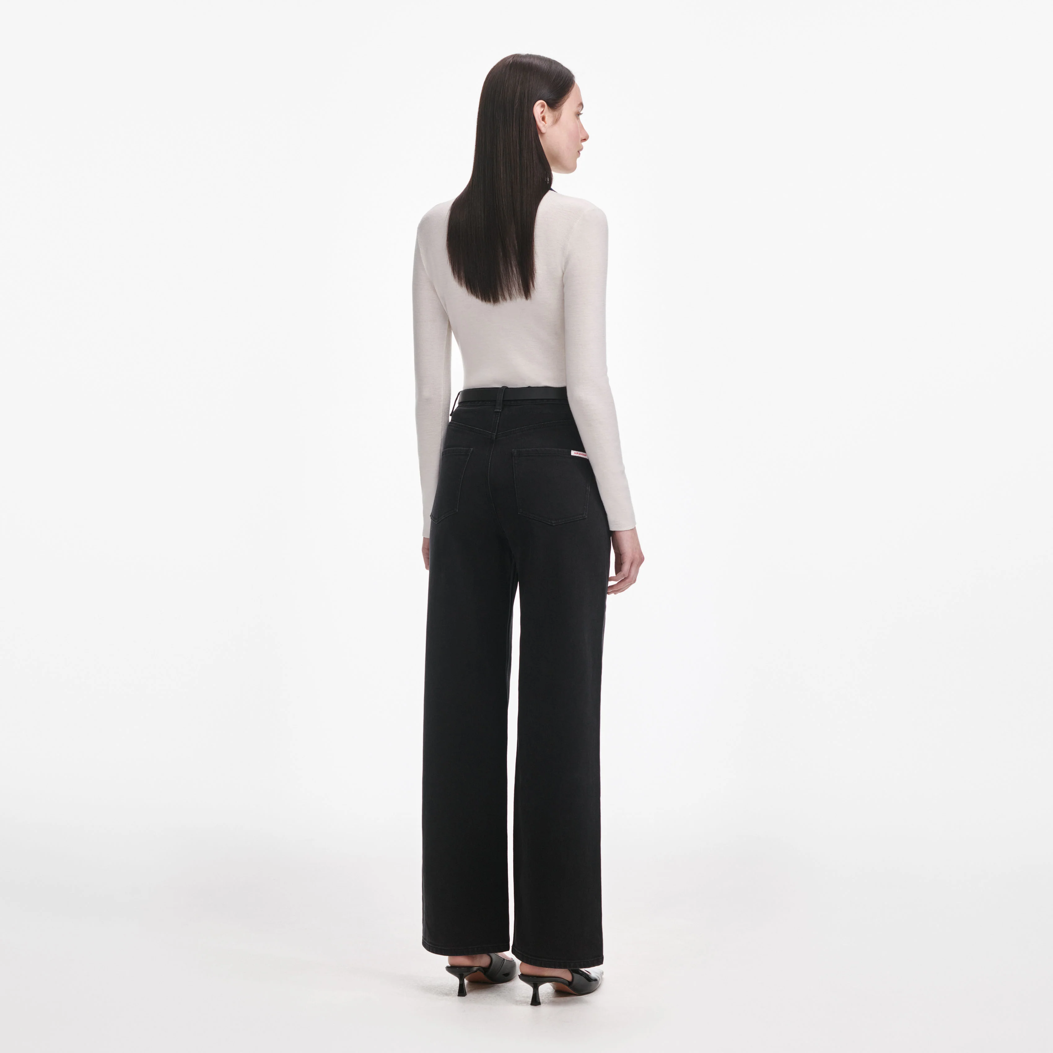 Black Straight Leg Jeans - Image 3