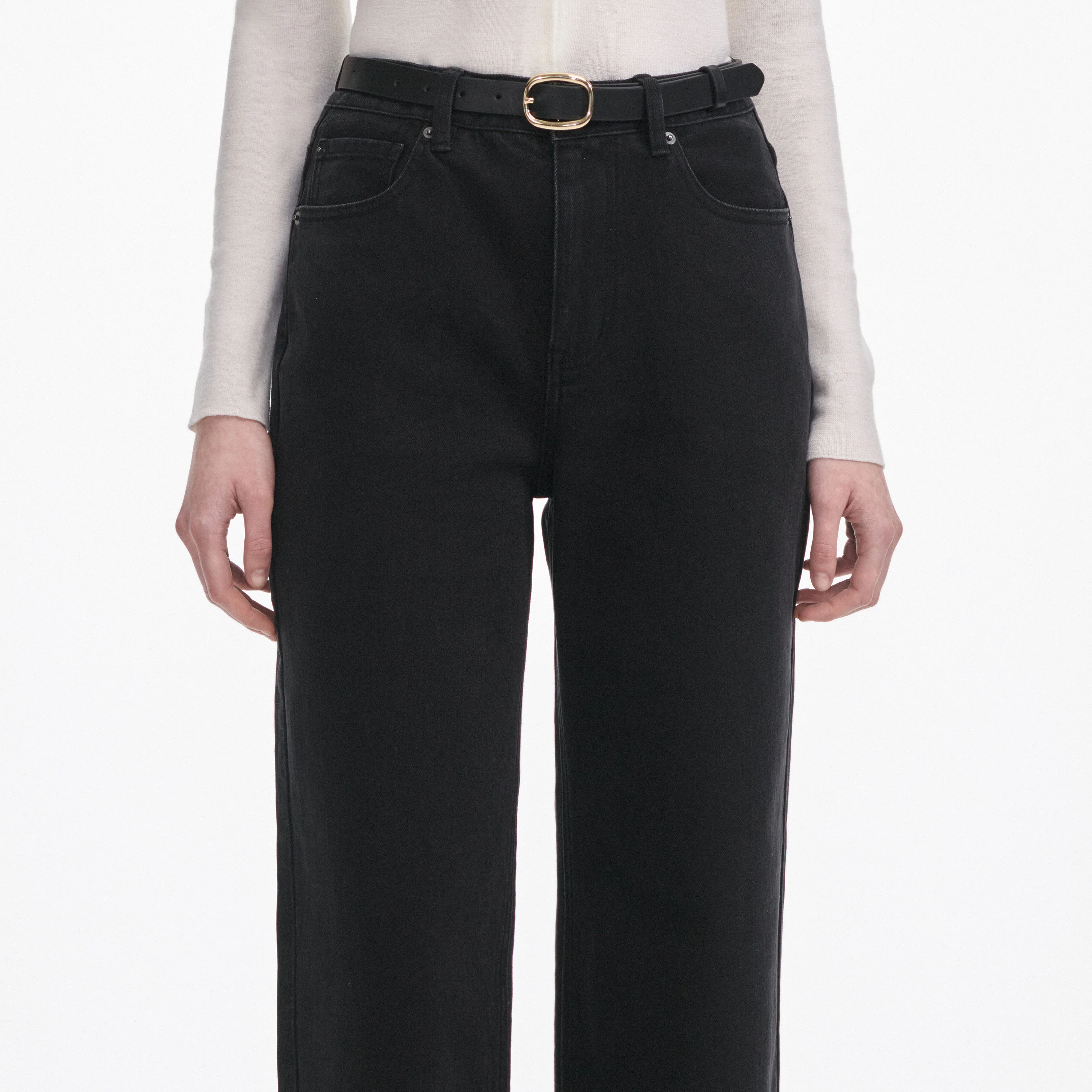 Black Straight Leg Jeans - Image 4
