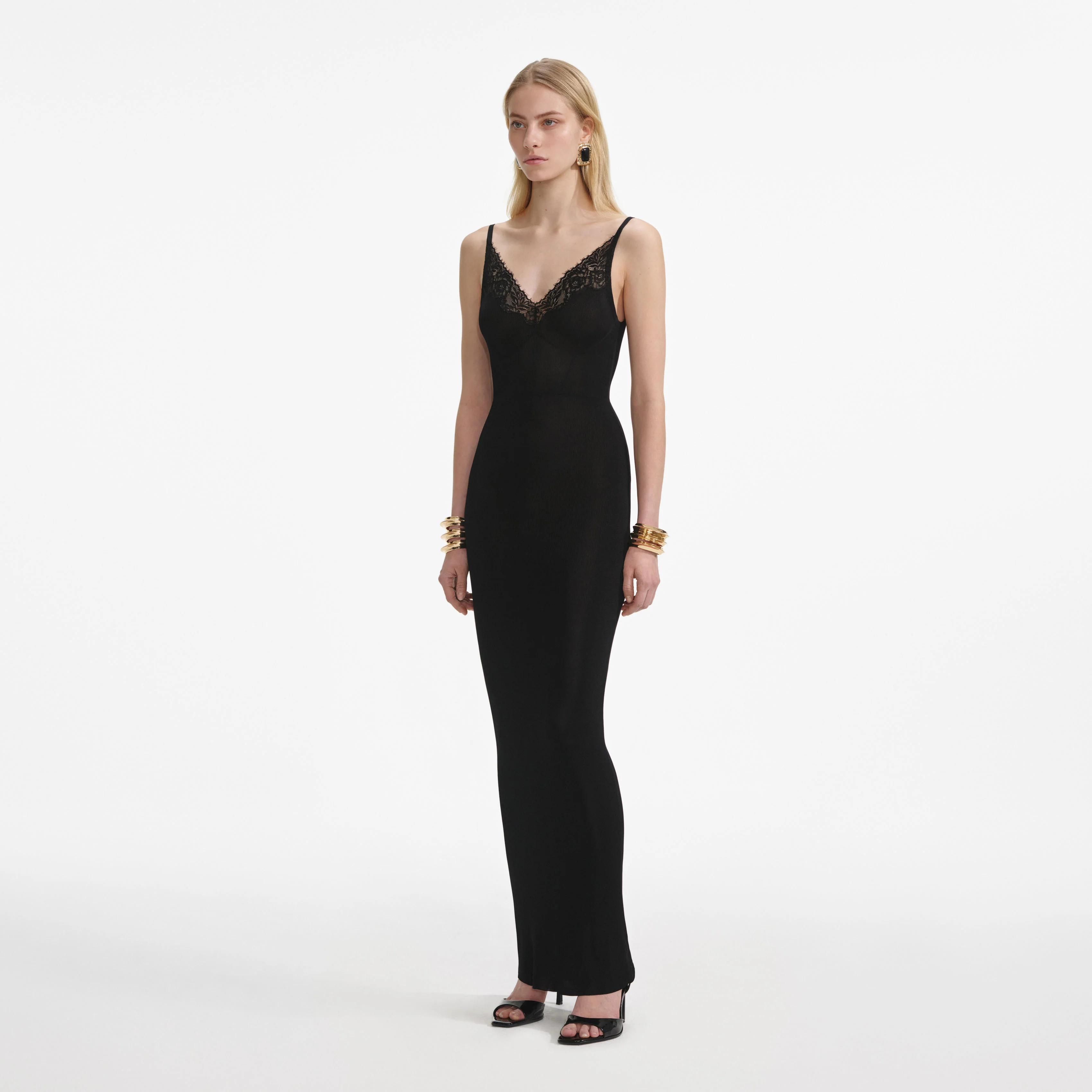 Black Viscose Knit Maxi Dress - Image 2