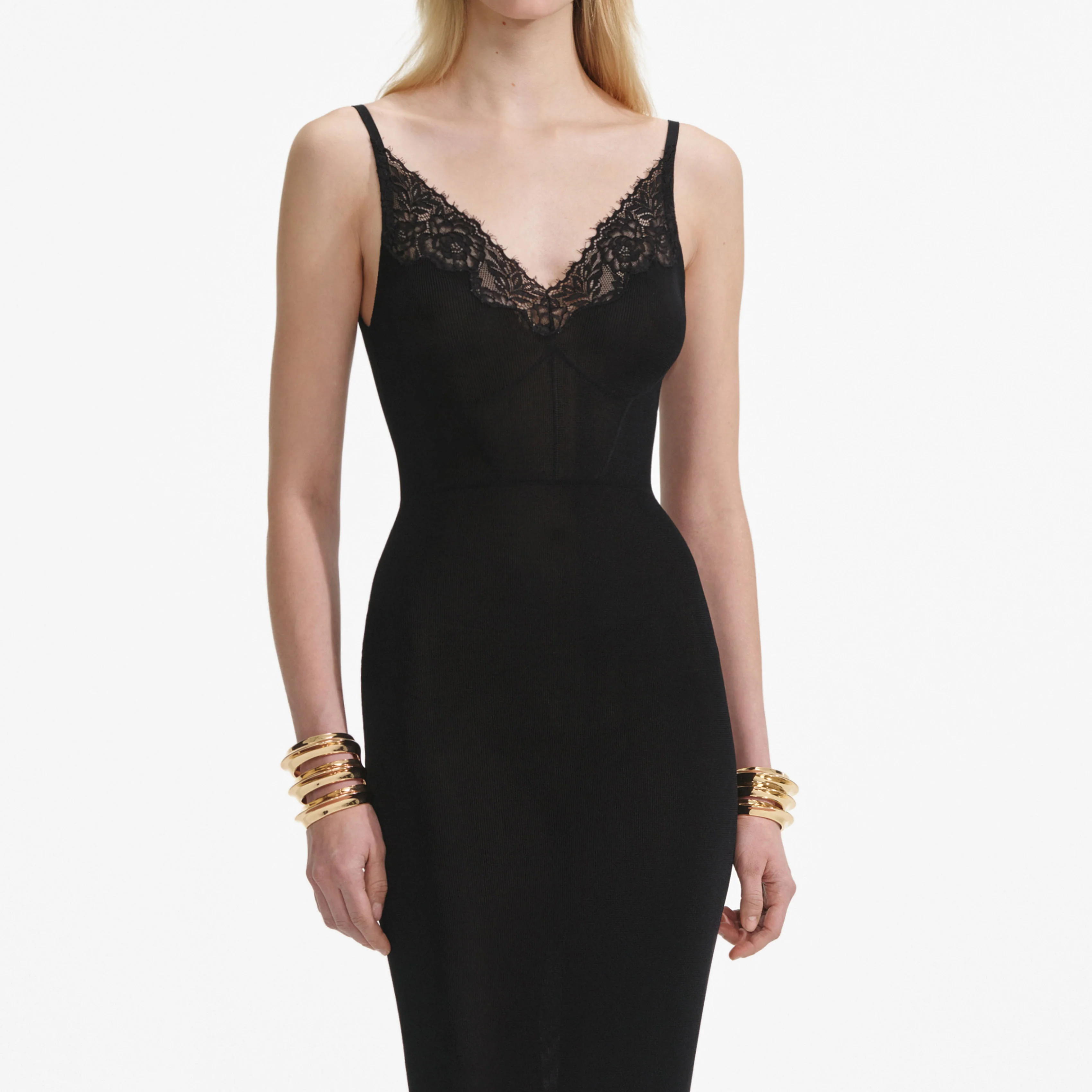 Black Viscose Knit Maxi Dress - Image 4