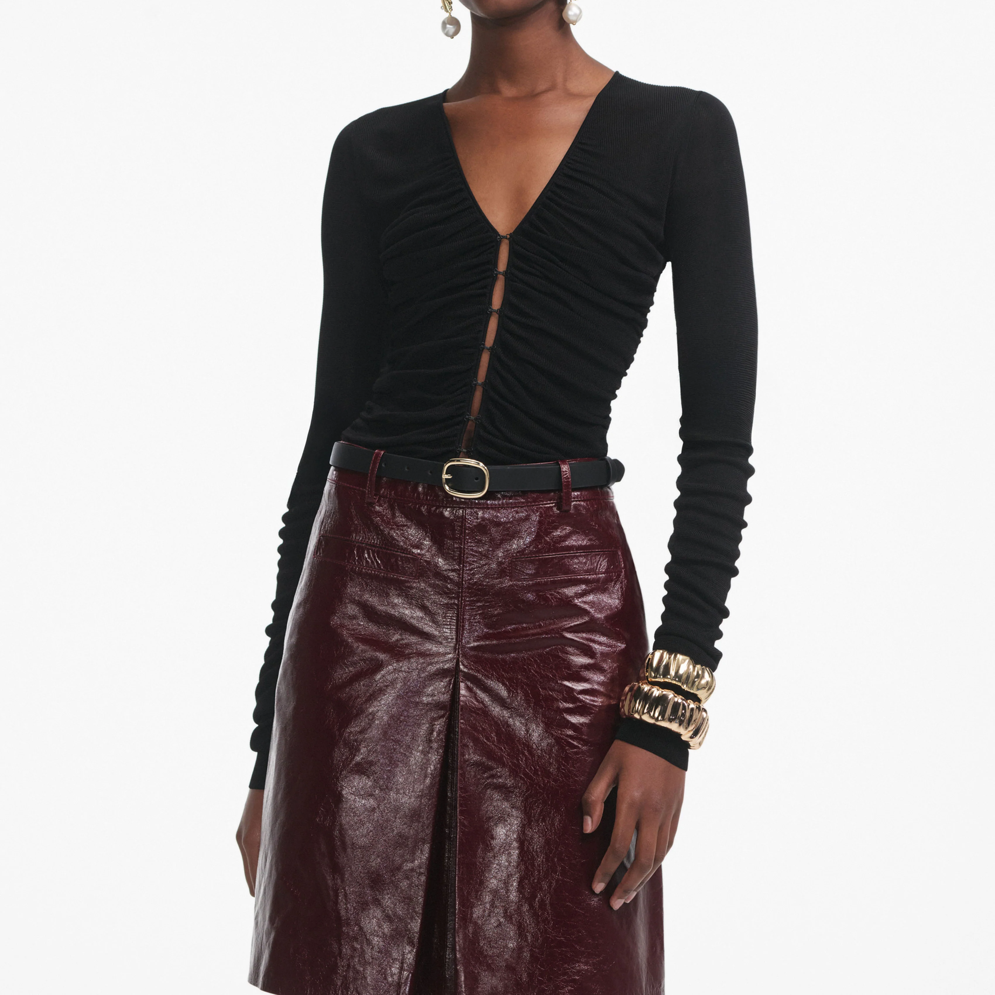 Black Viscose Knit Top - Image 4
