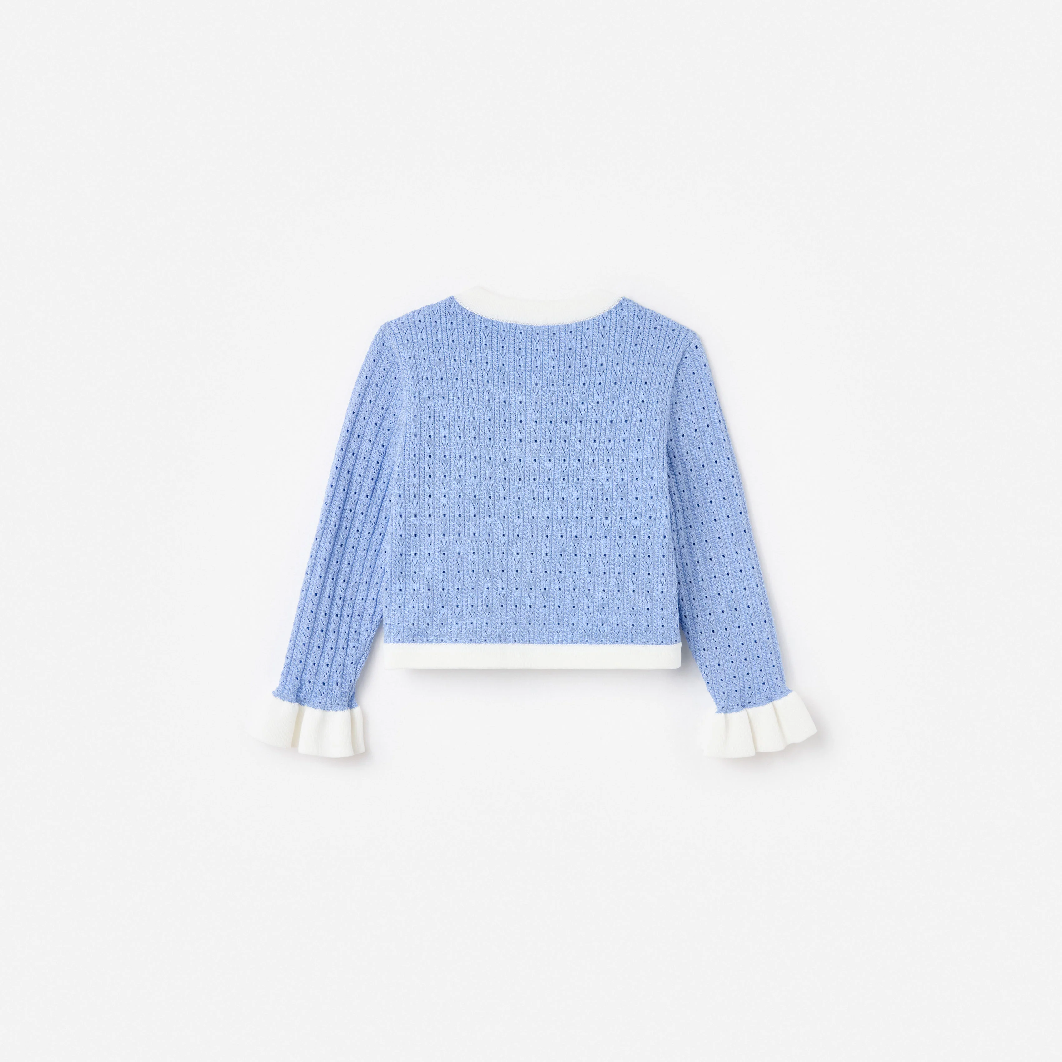 Blue Pointelle Cardigan - Image 2