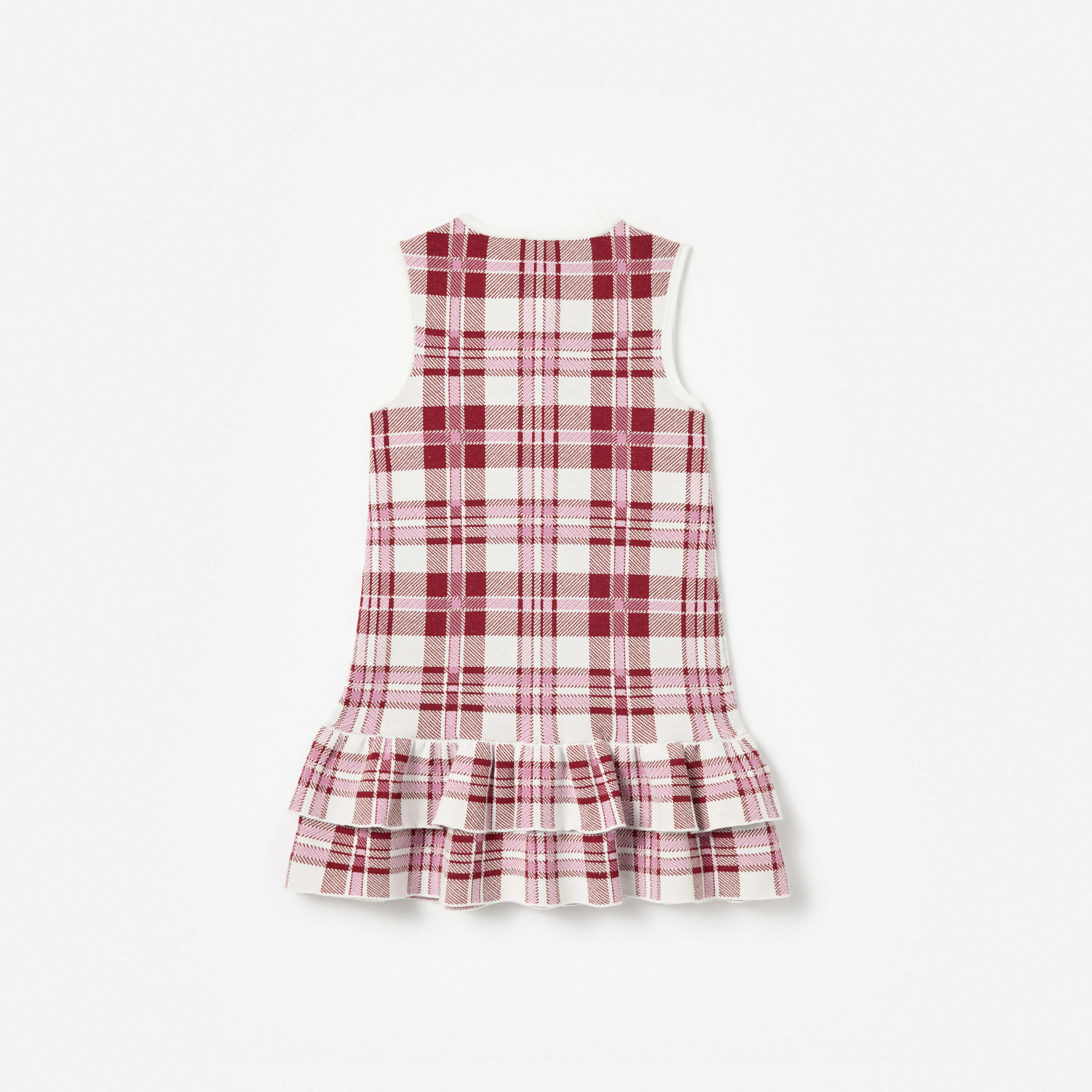 Burgundy Check Knit Dress - Image 2