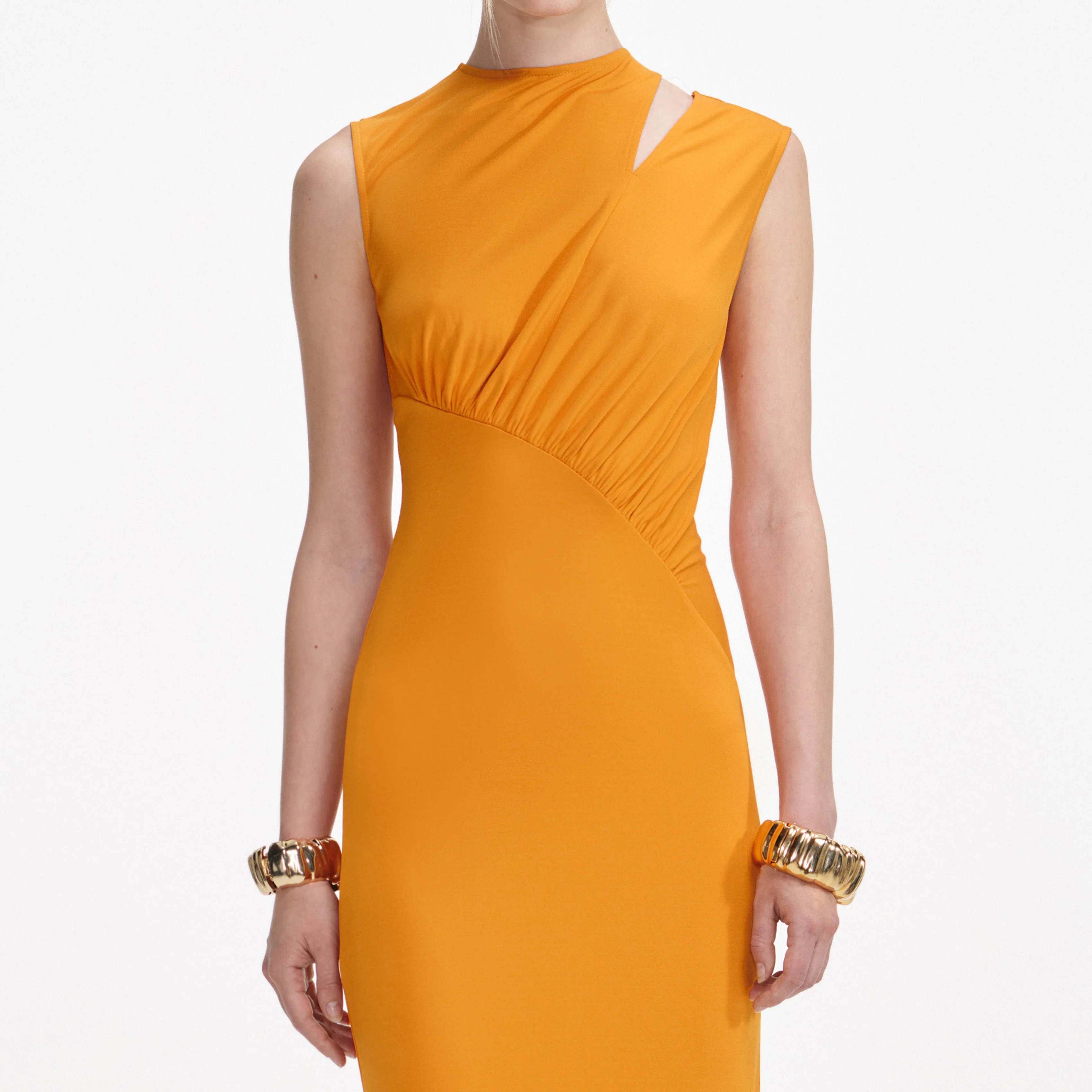Burnt Orange Jersey Cut Out Maxi Dress - Image 4