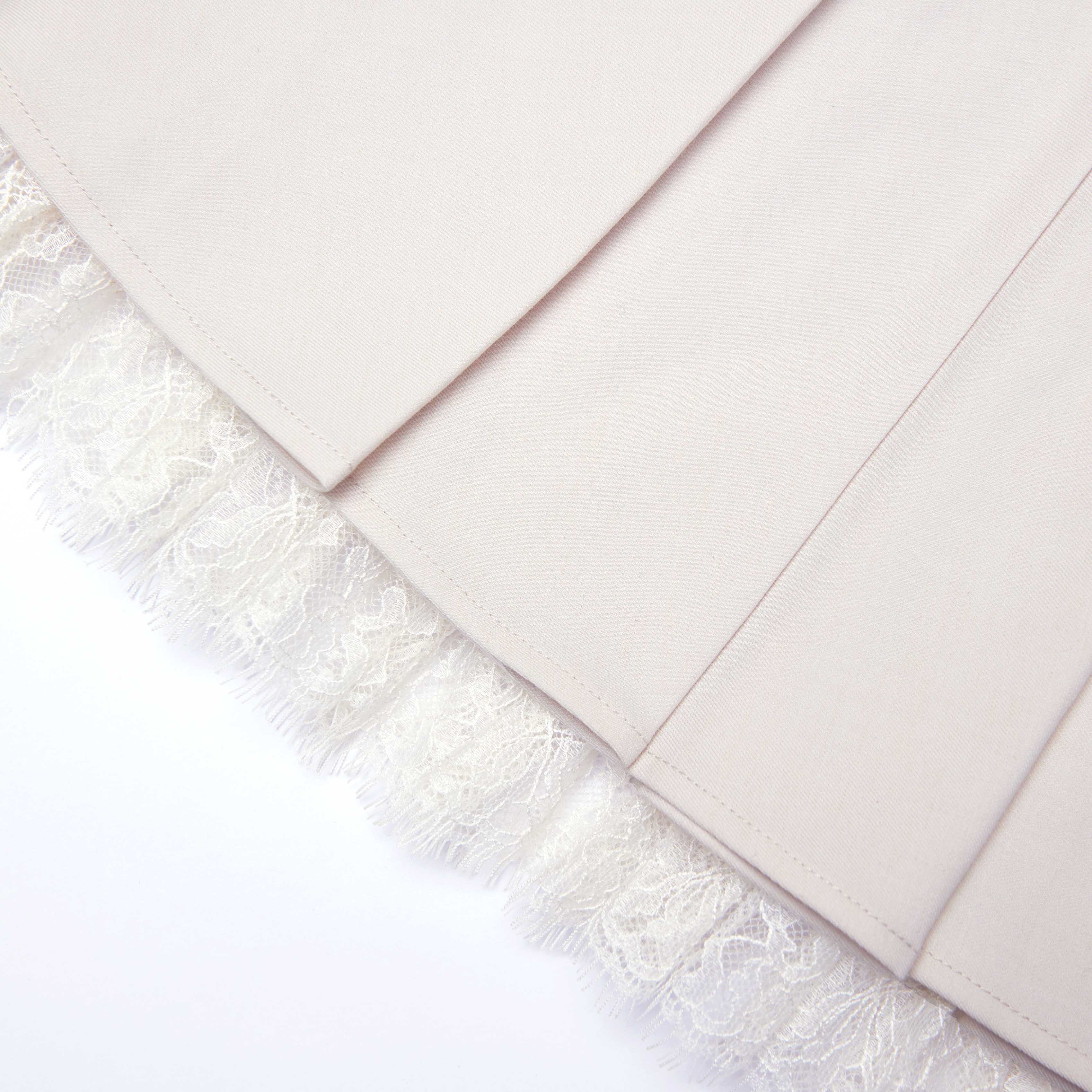 Cream Twill Pleated Mini Skirt - Image 5