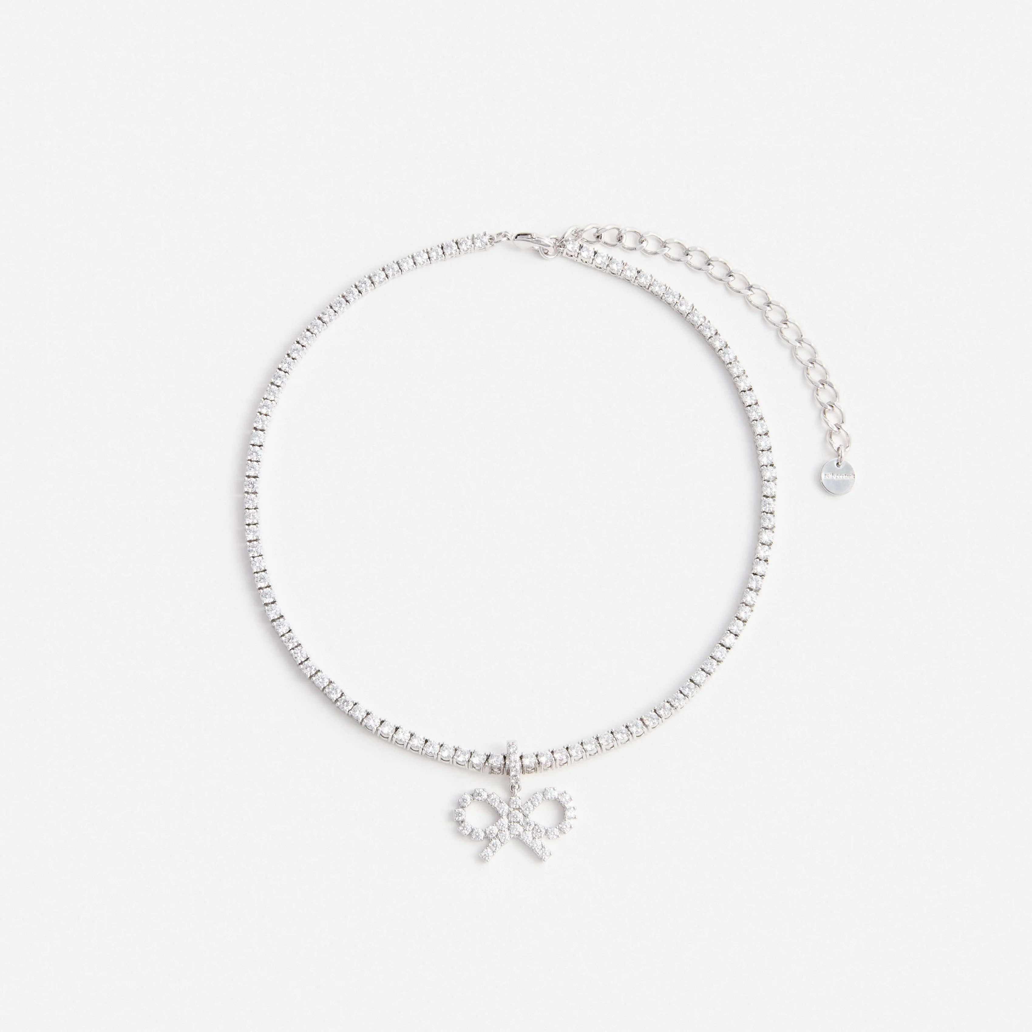 Crystal Bow Tennis Necklace