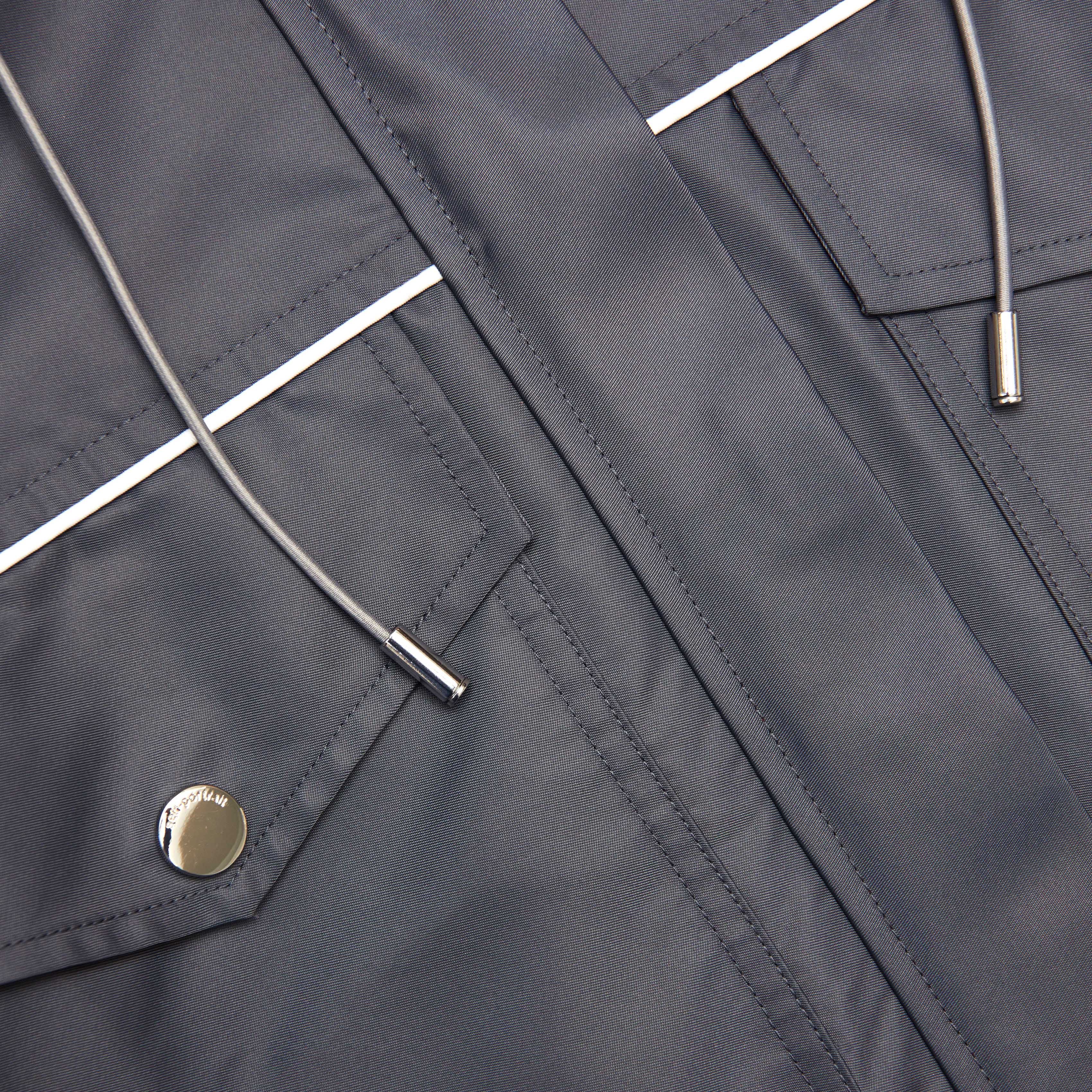 Dark Grey Nylon Windbreaker - Image 6
