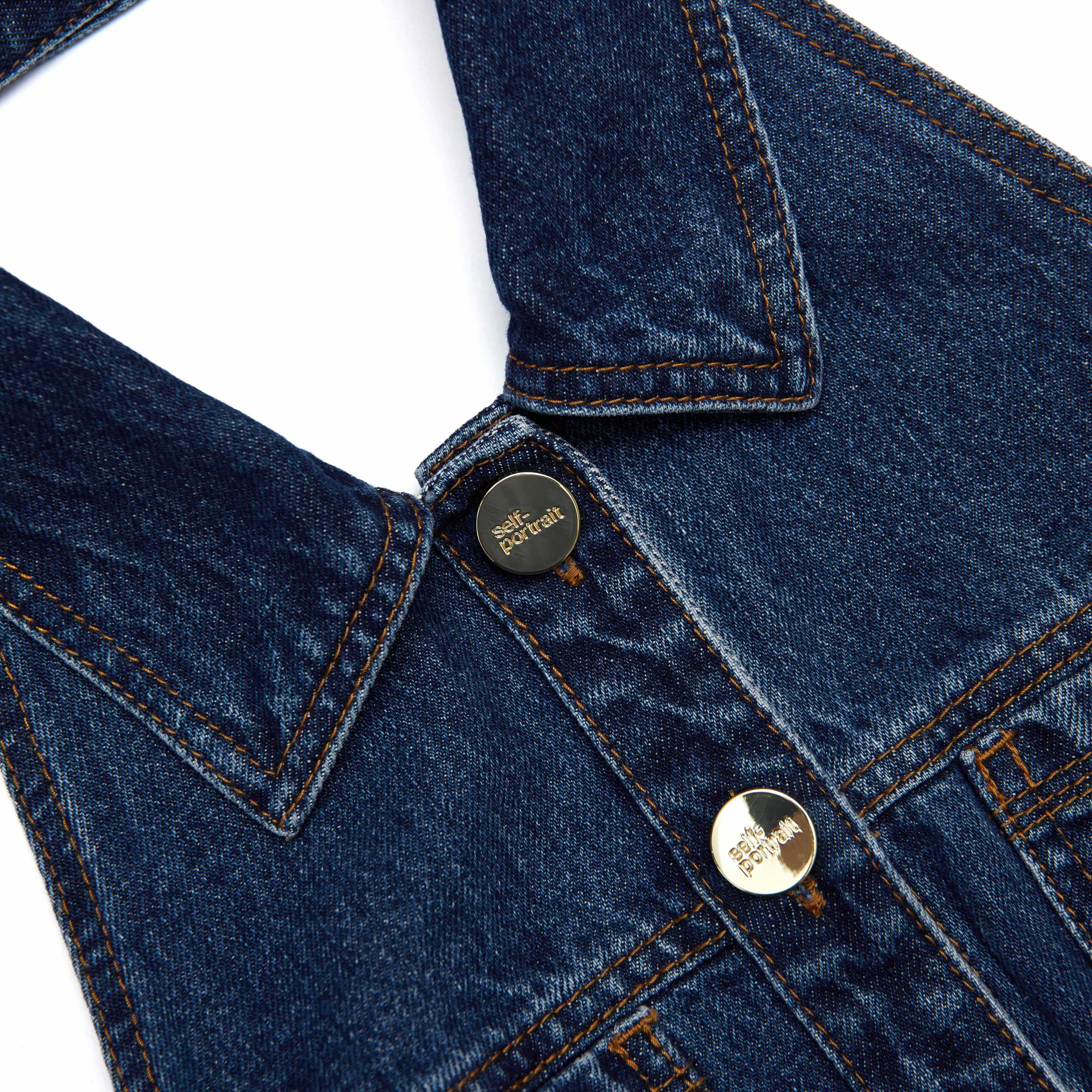 Denim Sleeveless Flared Mini Dress - Image 5