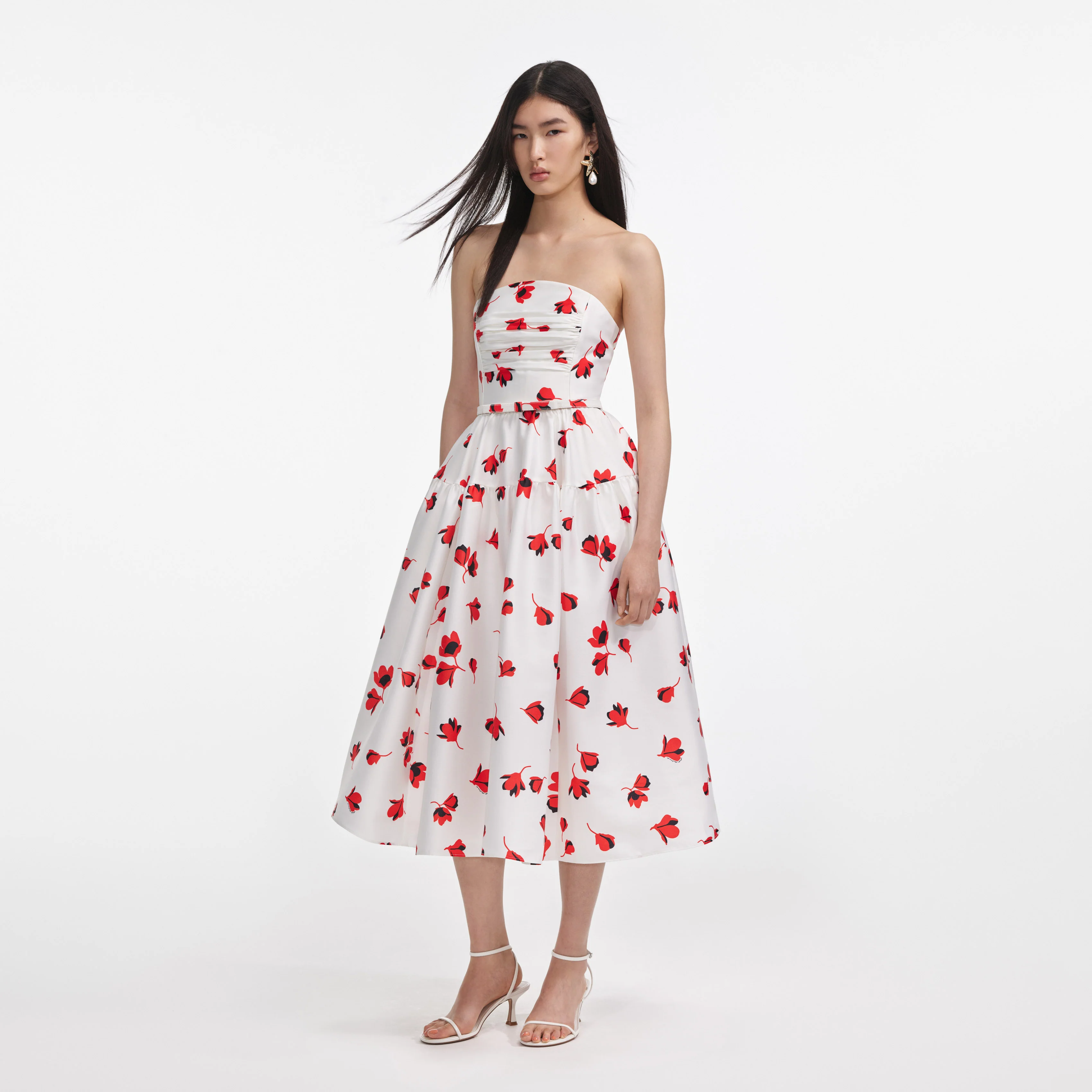 Floral Print Taffeta Midi Dress - Image 2