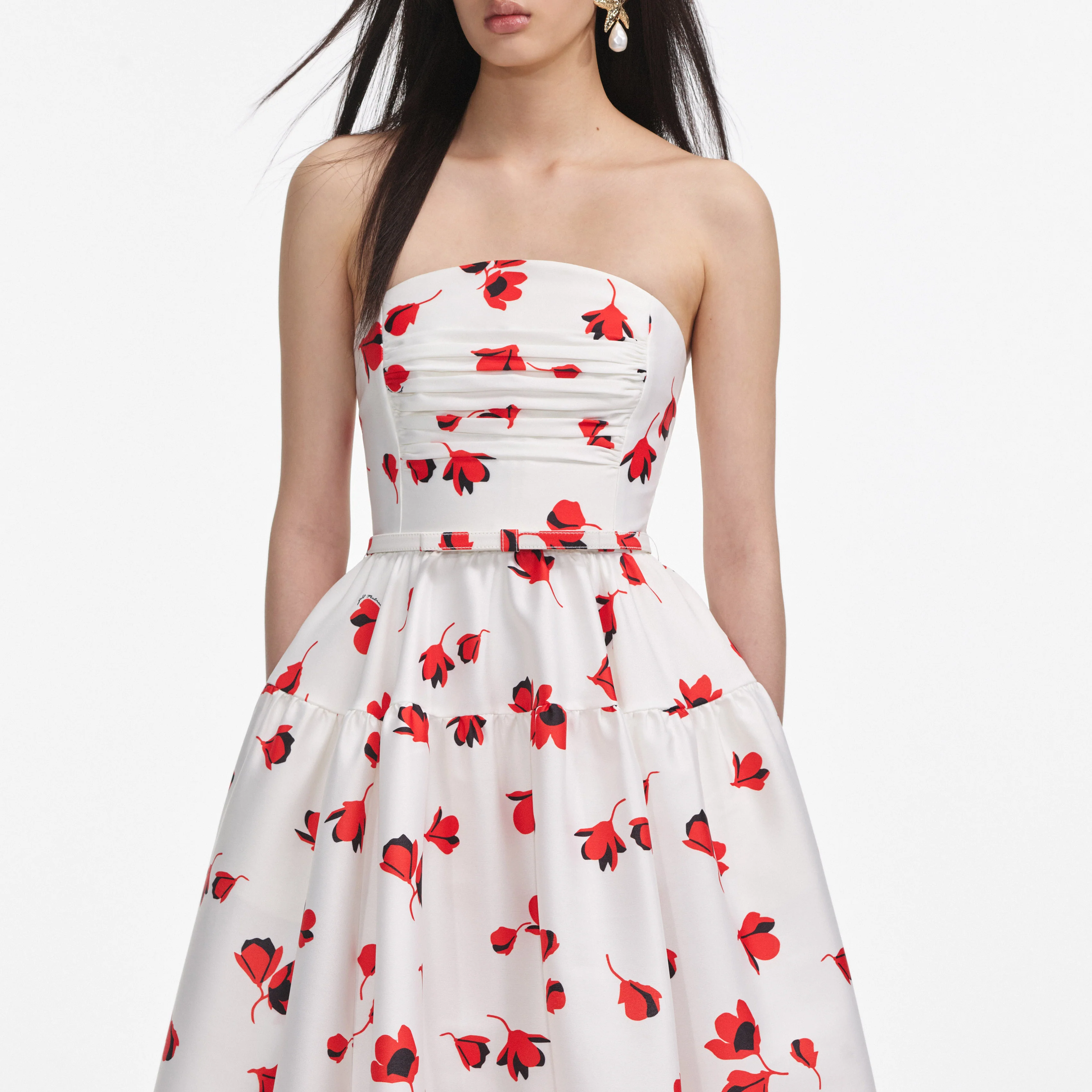 Floral Print Taffeta Midi Dress - Image 4