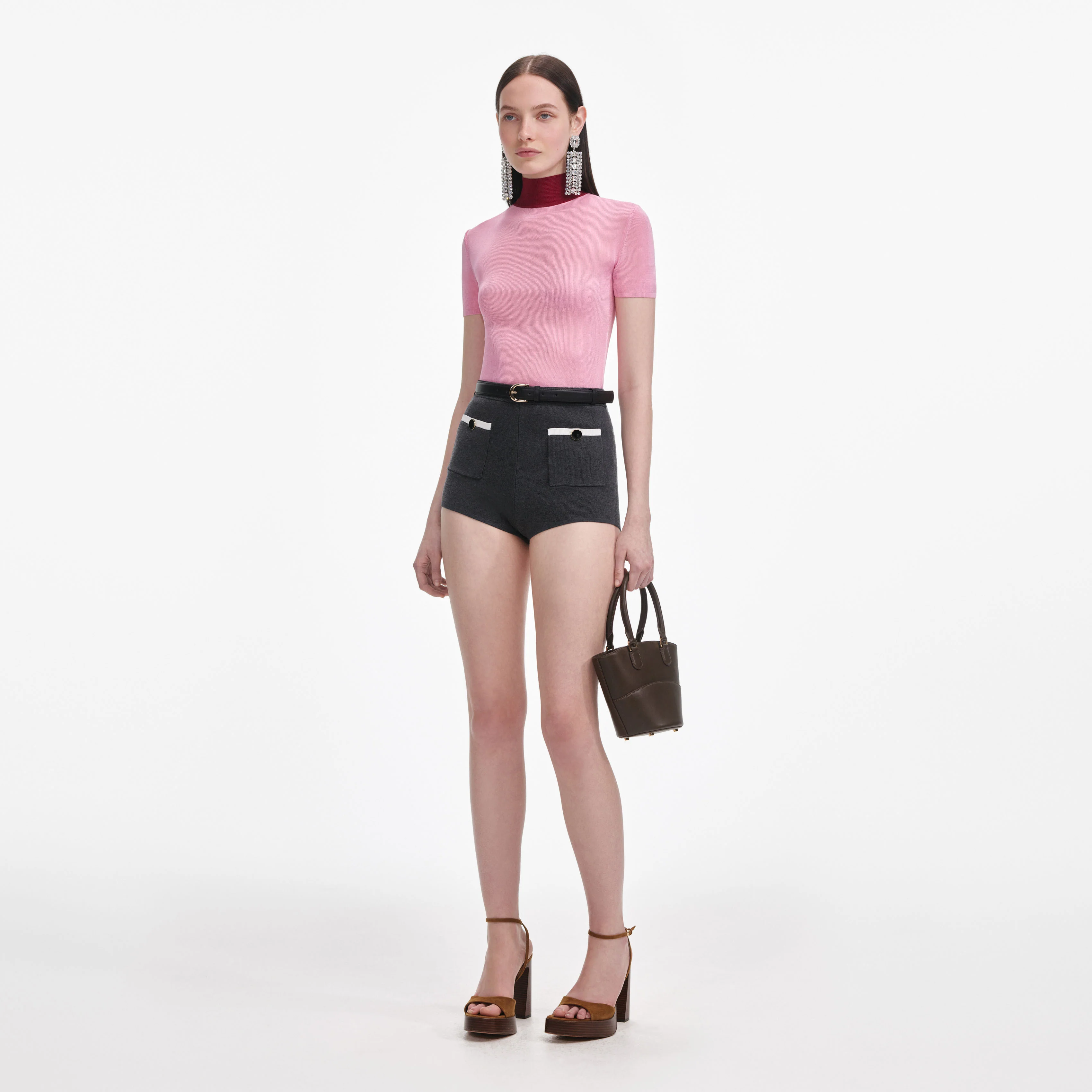 Grey Knit Shorts - Image 2