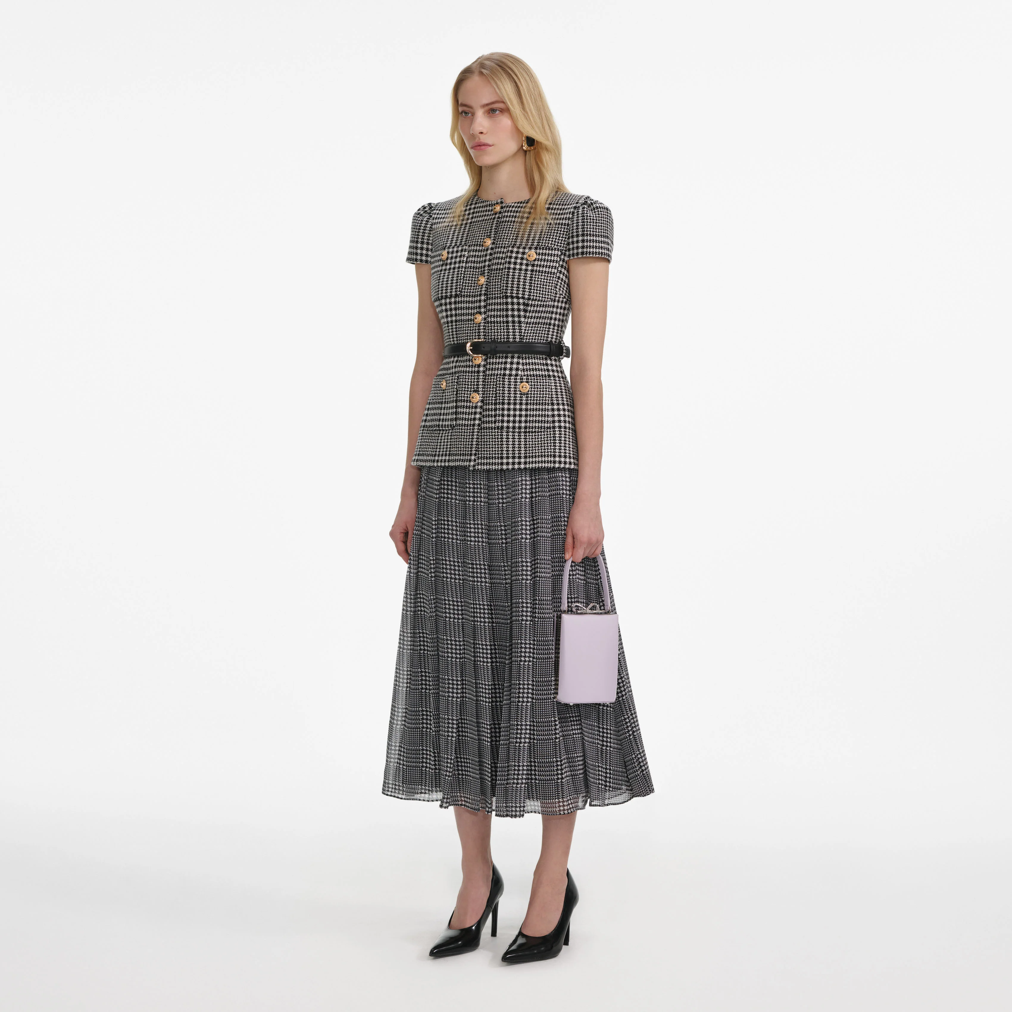 Houndstooth Tailored Midi Dress - Image 2
