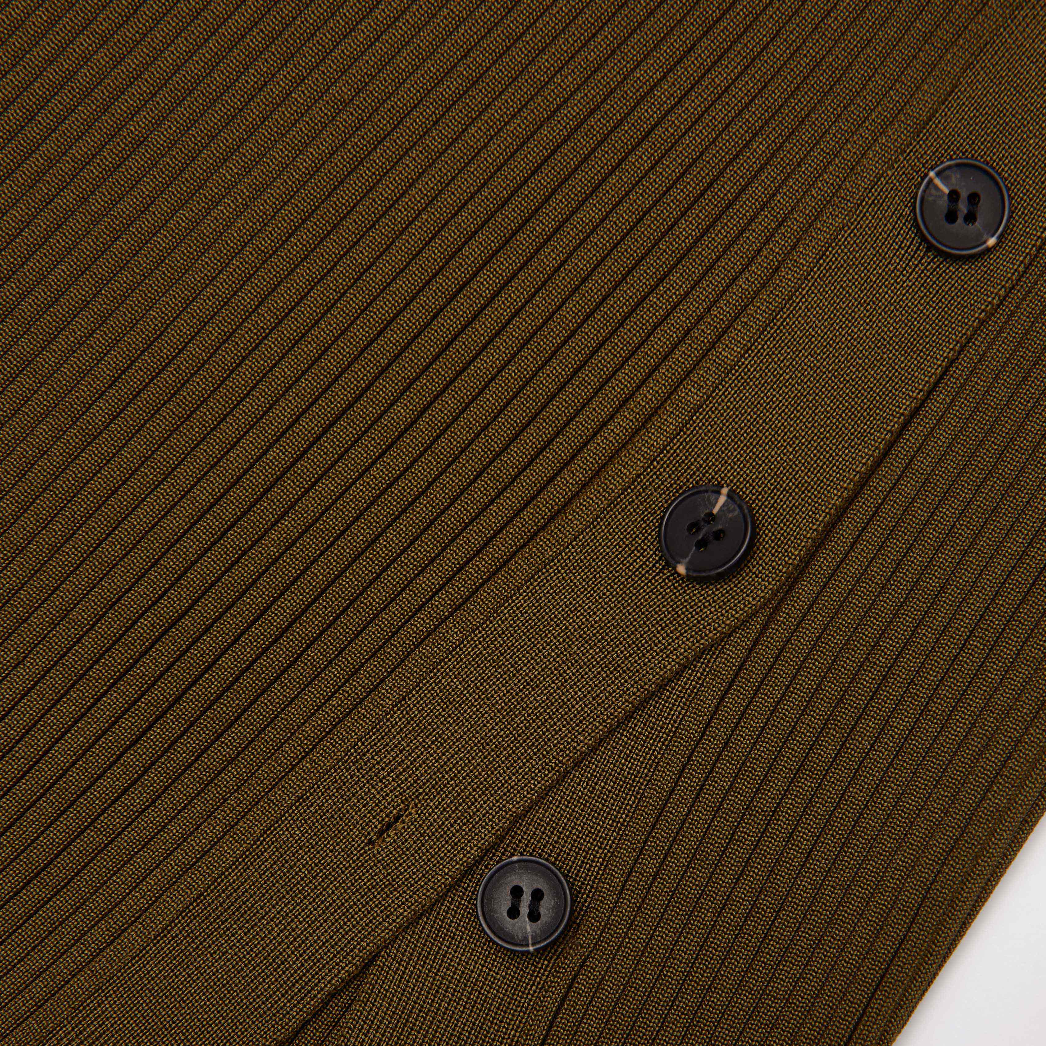 Khaki Cut Out Rib Knit Mini Dress - Image 5