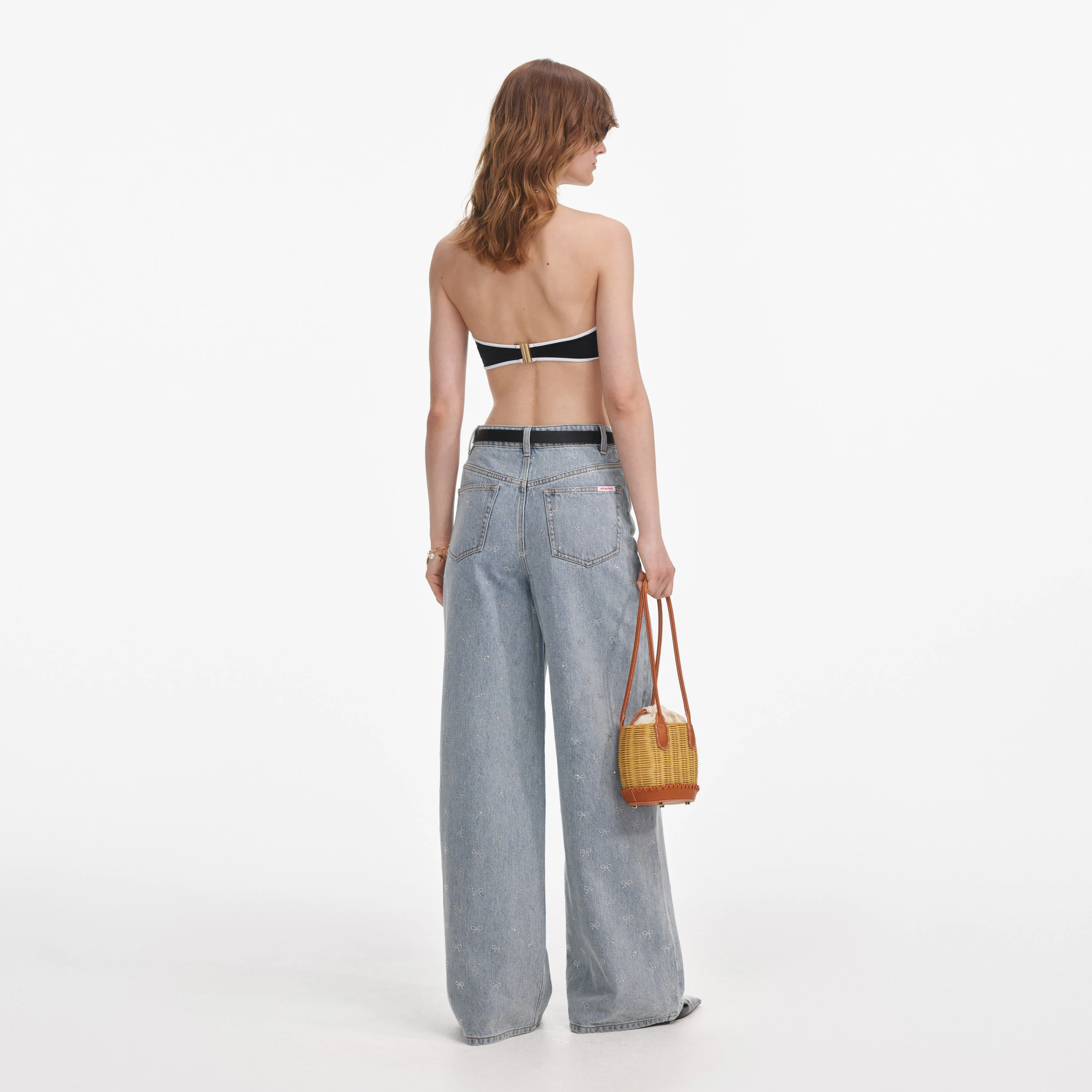 Light Blue Diamante Bow Jeans - Image 3