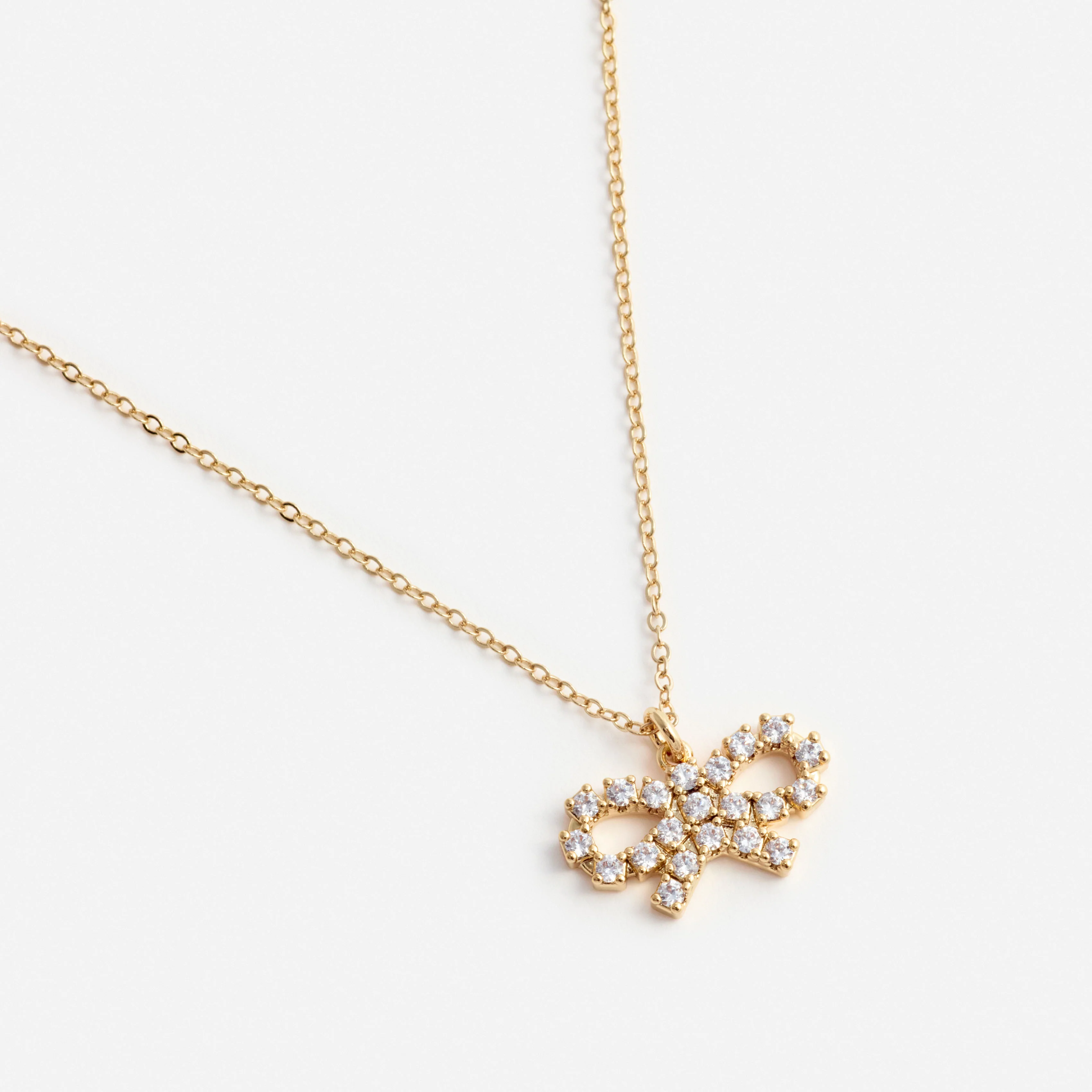 Micro Gold Bow Necklace - Image 3