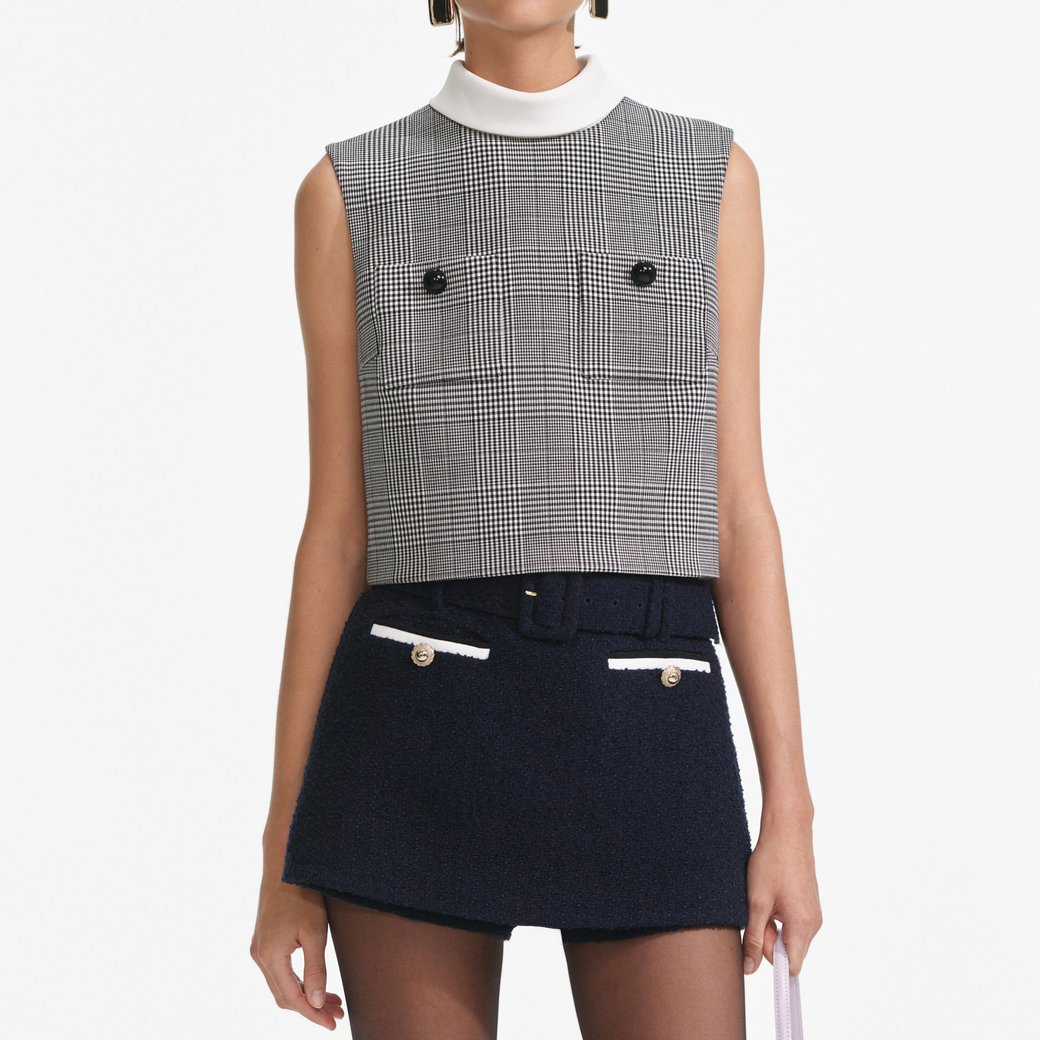 Navy Boucle Skort - Image 4