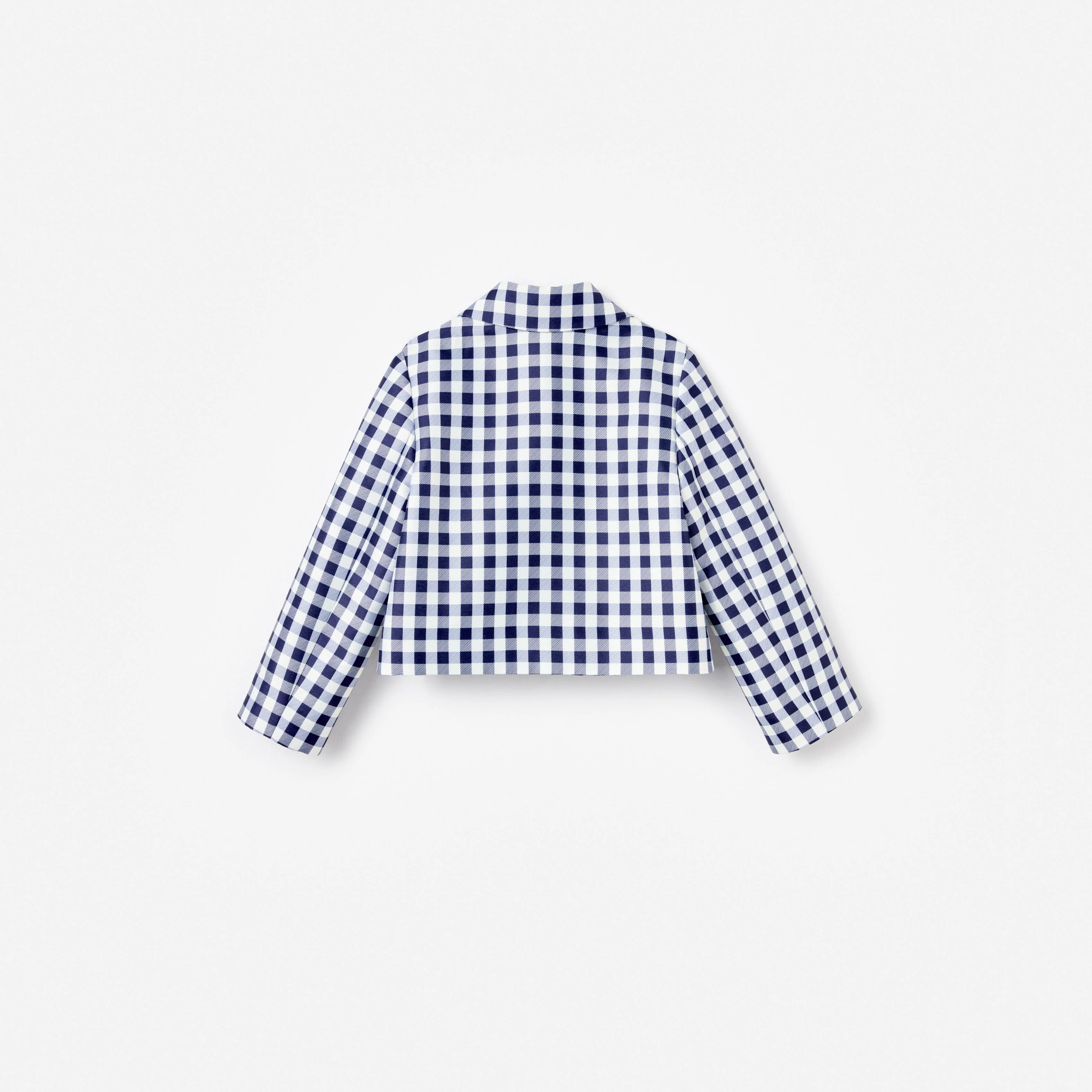 Navy Gingham Taffeta Jacket - Image 2